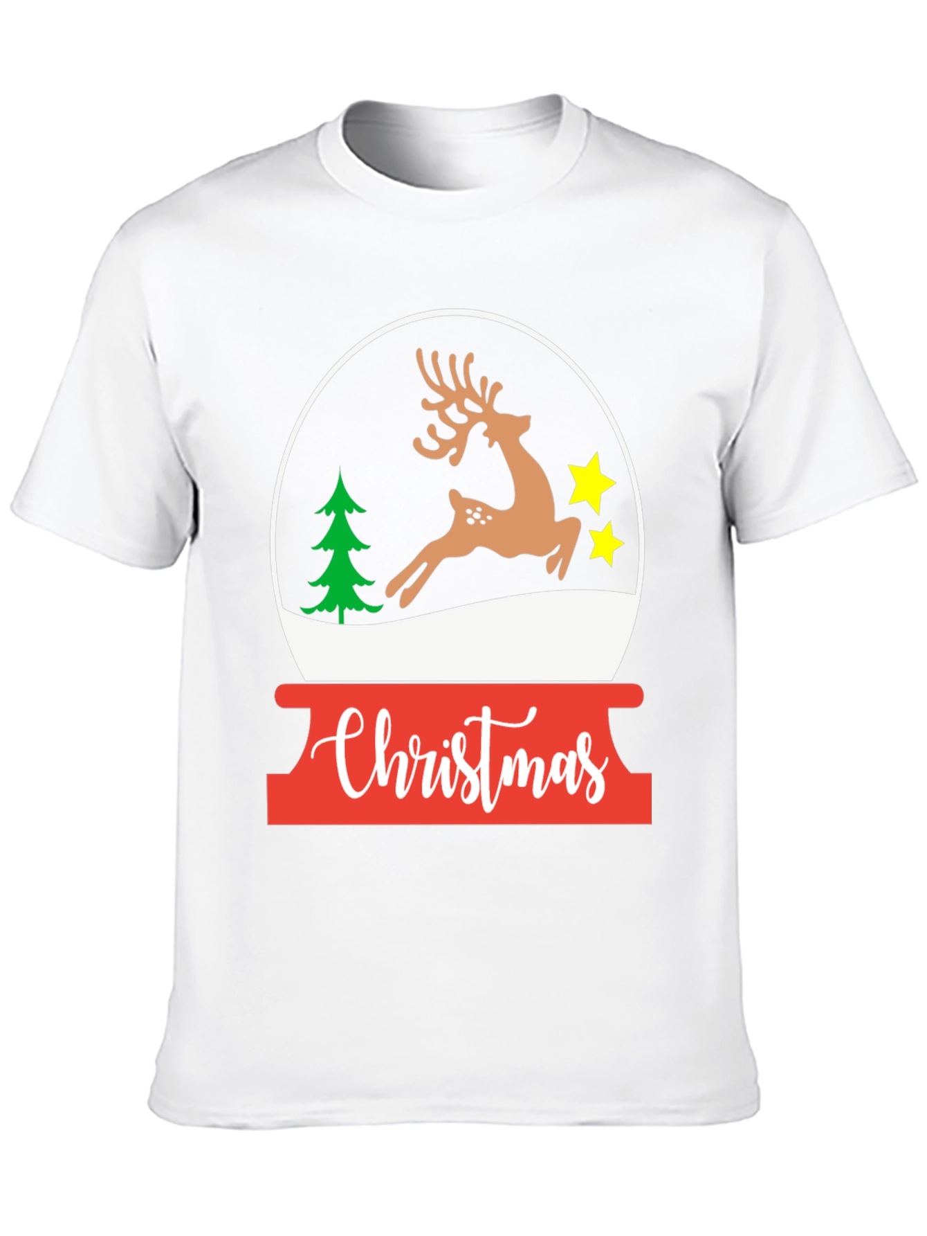 Christmas Deer Snow Globe T-Shirt - Holiday Graphic Tee