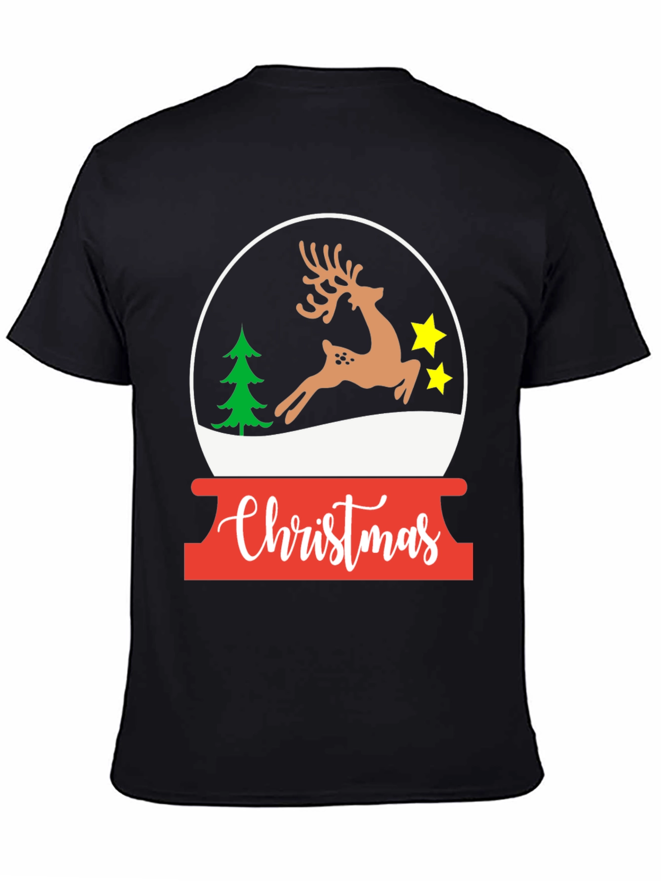 Christmas Deer Snow Globe T-Shirt - Holiday Graphic Tee