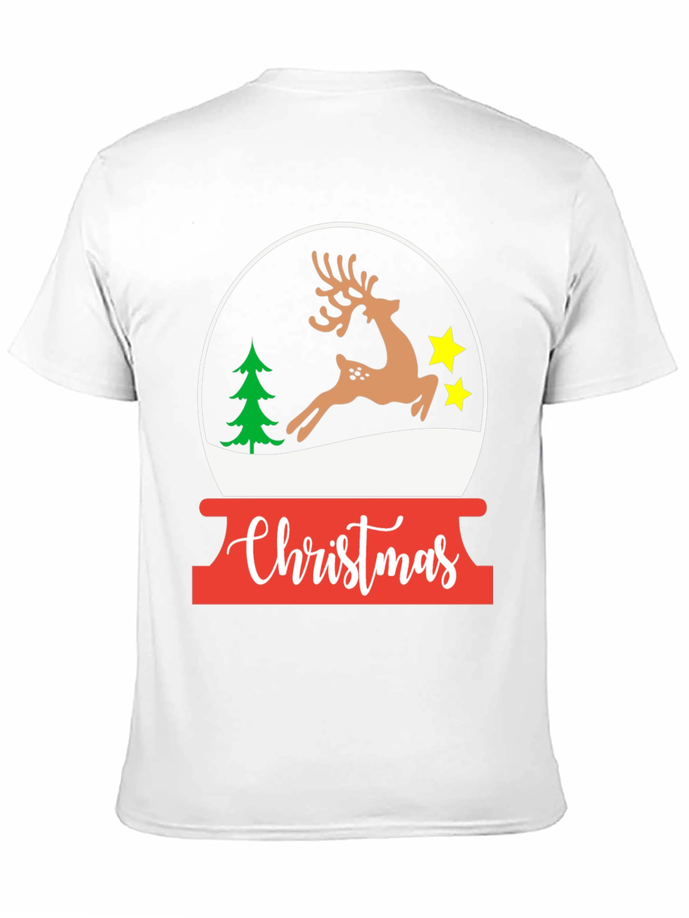 Christmas Deer Snow Globe T-Shirt - Holiday Graphic Tee