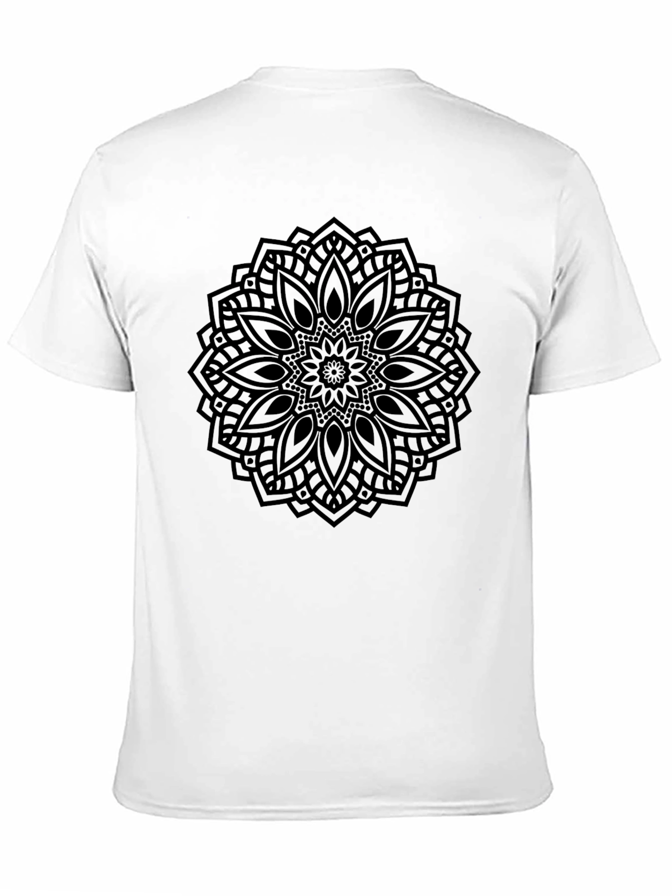 Mandala Print Mens Black T-Shirt