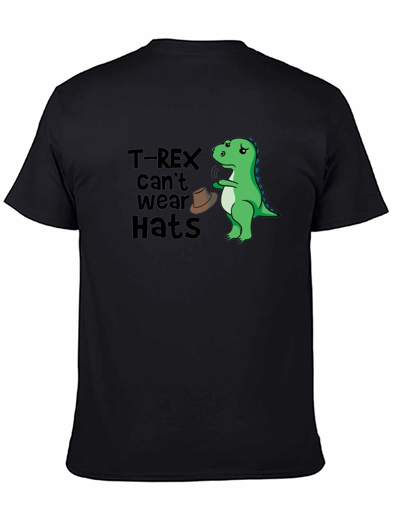 T-Rex Cant Wear Hats Graphic T-Shirt
