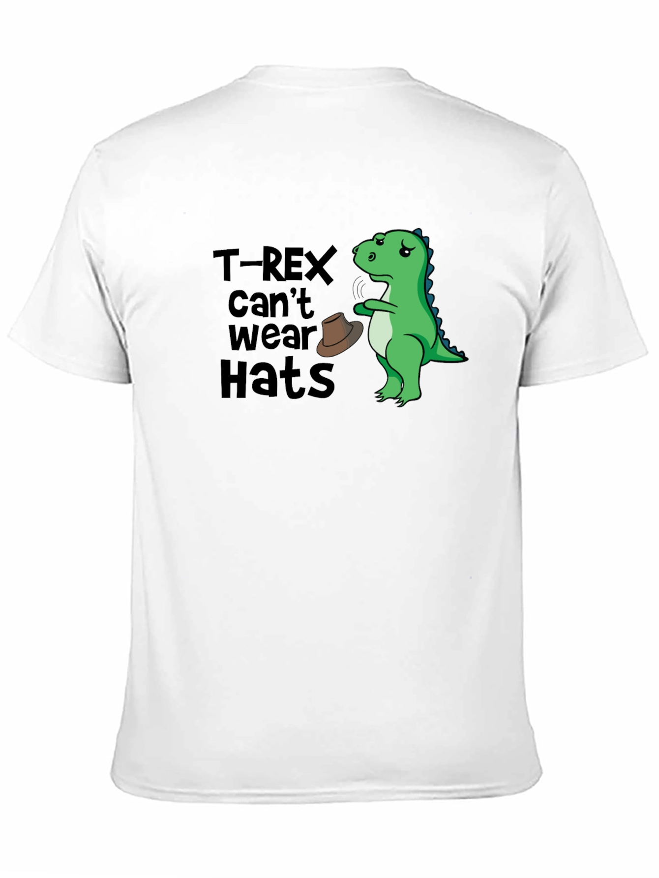 T-Rex Cant Wear Hats Graphic T-Shirt