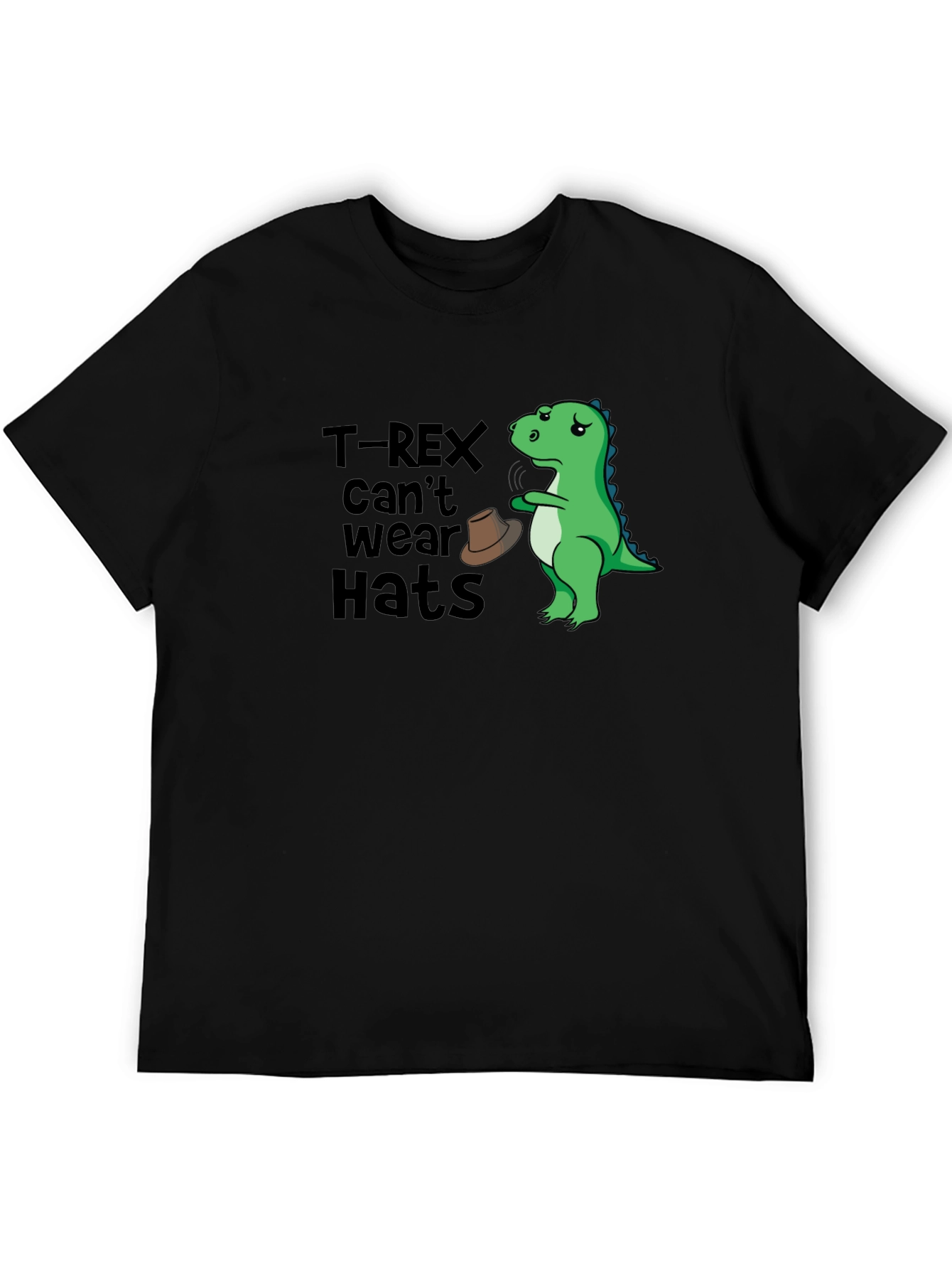 T-Rex Cant Wear Hats Graphic T-Shirt