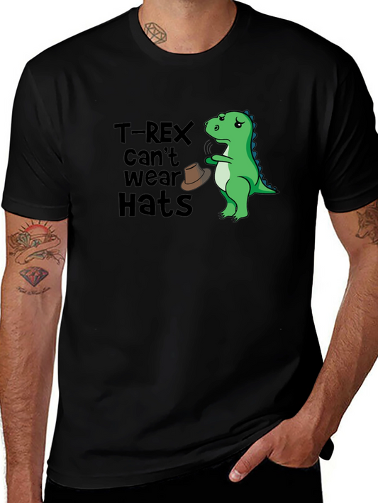 T-Rex Cant Wear Hats Graphic T-Shirt