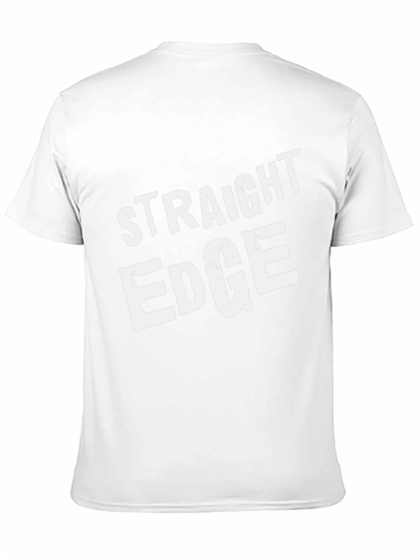 Straight Edge Crew Neck Tee - Bold White Print