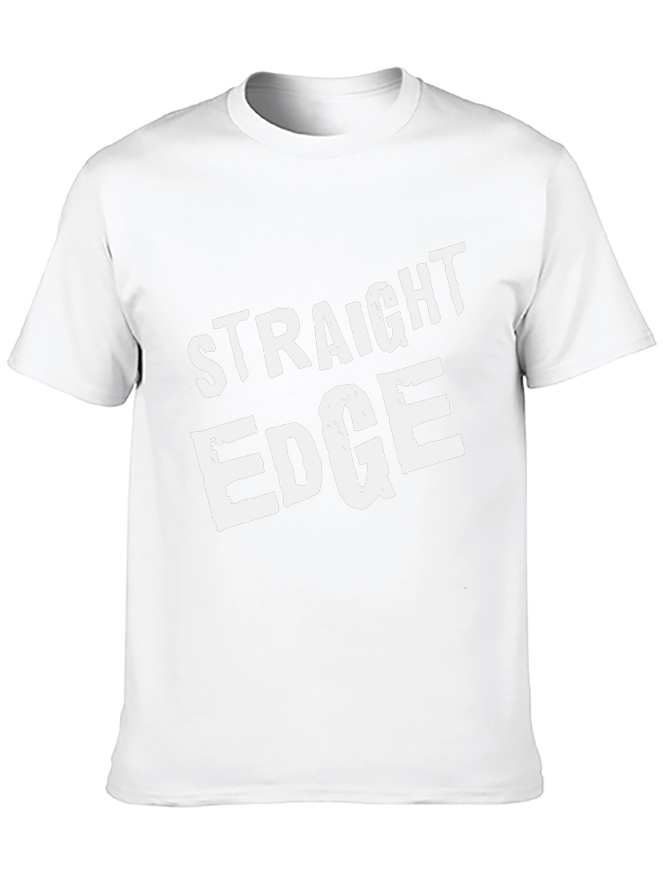 Straight Edge Crew Neck Tee - Bold White Print