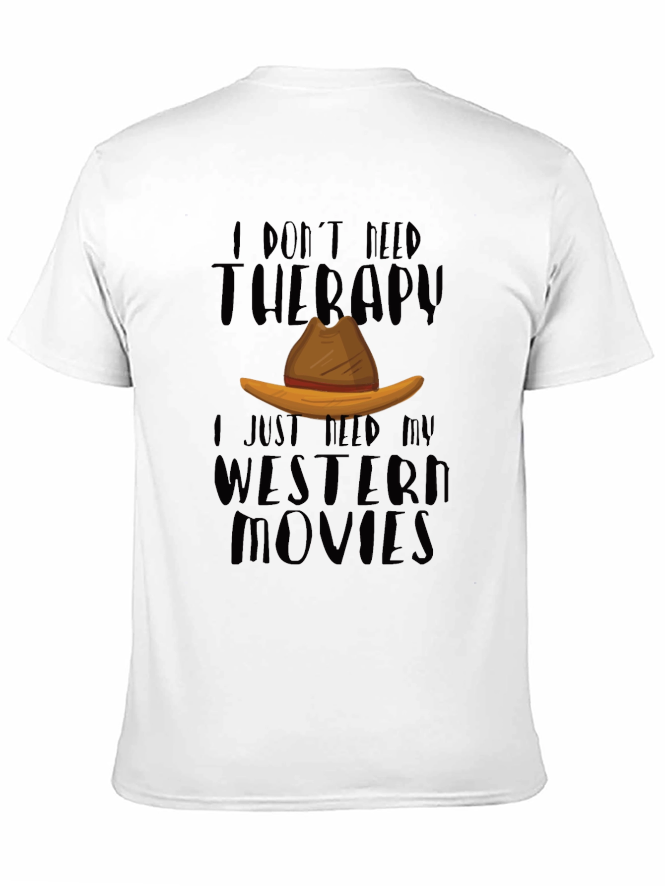 Western Movies Therapy Black T-Shirt