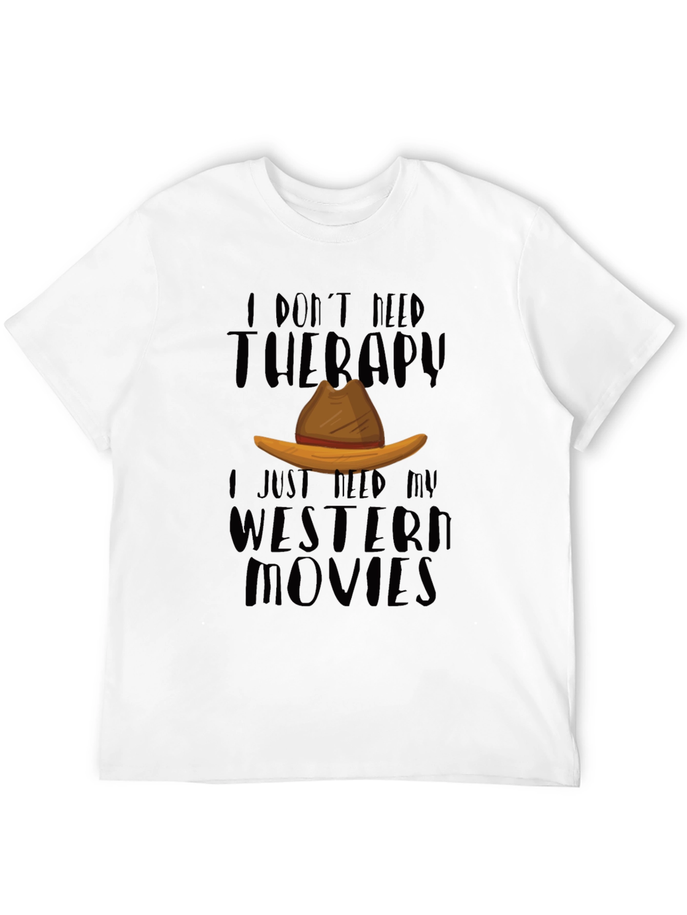 Western Movies Therapy Black T-Shirt