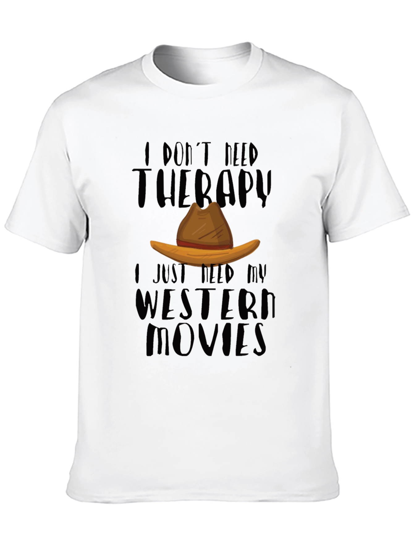 Western Movies Therapy Black T-Shirt