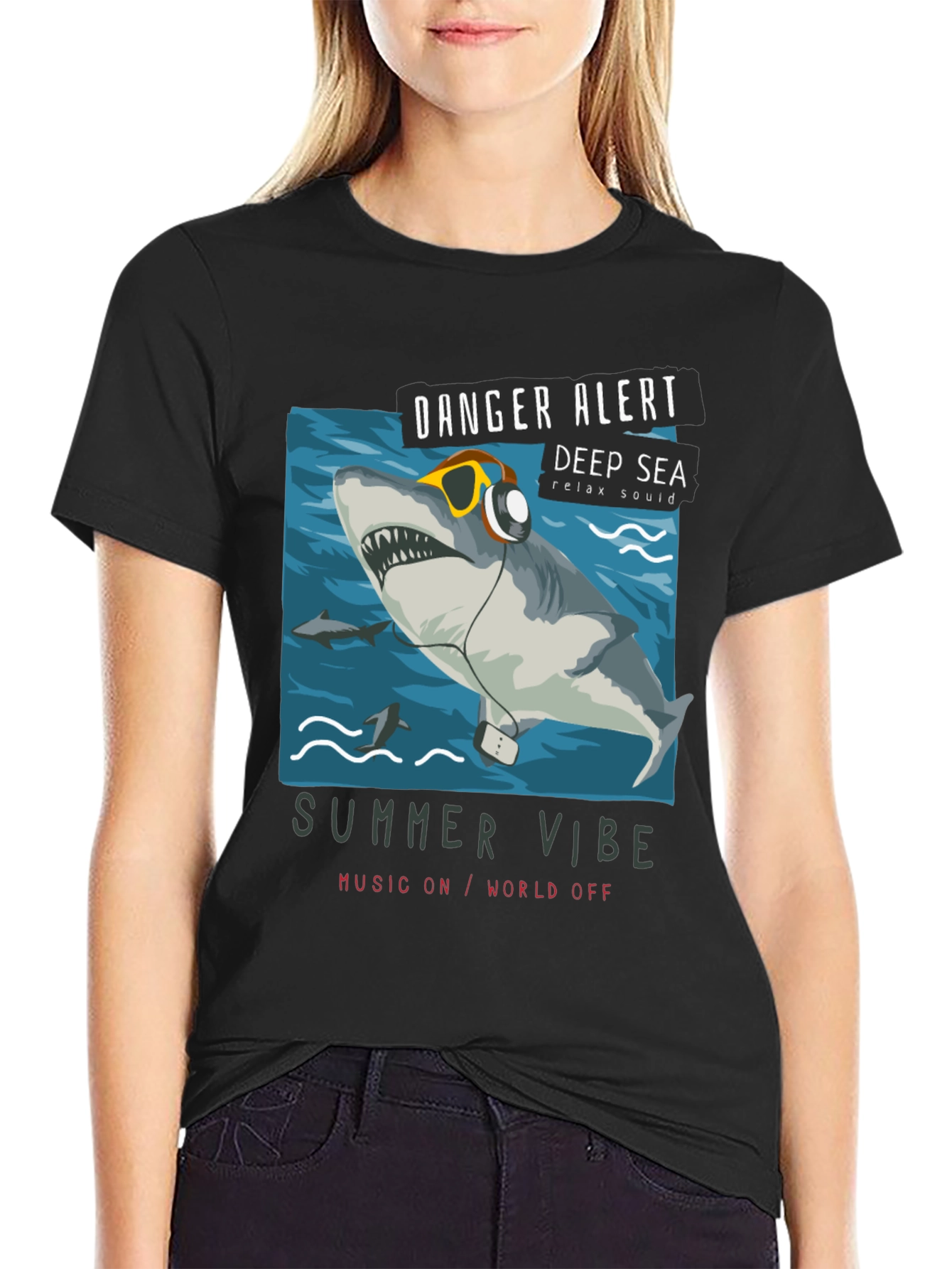 Danger Alert Shark Tee