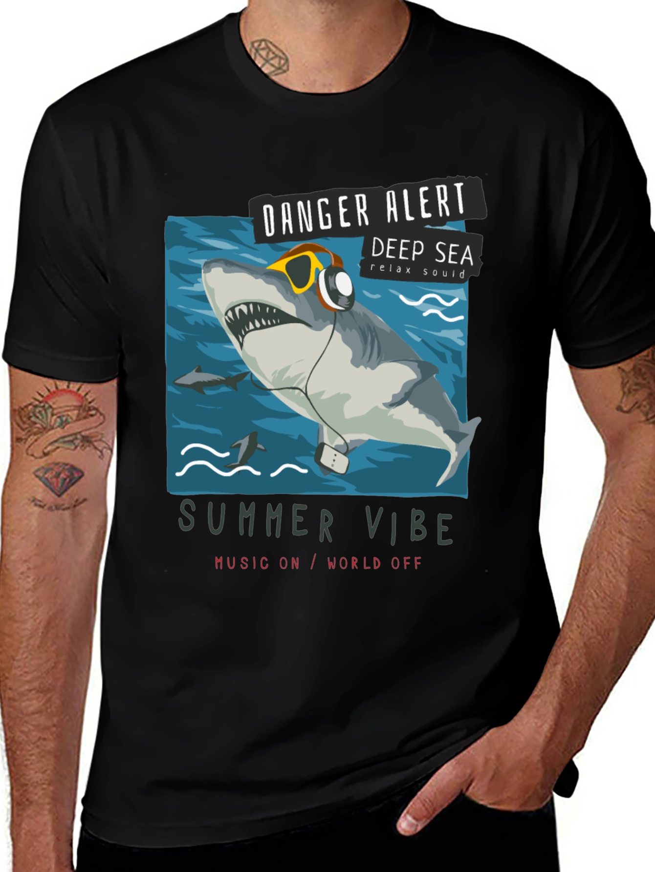 Danger Alert Shark Tee