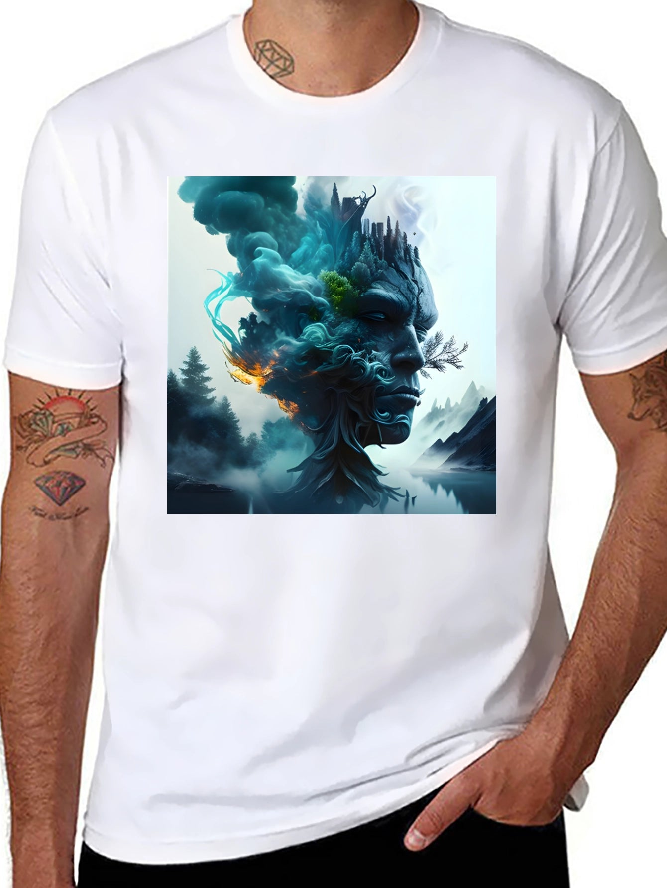Nature Spirit Graphic Tee - Black Cotton Blend