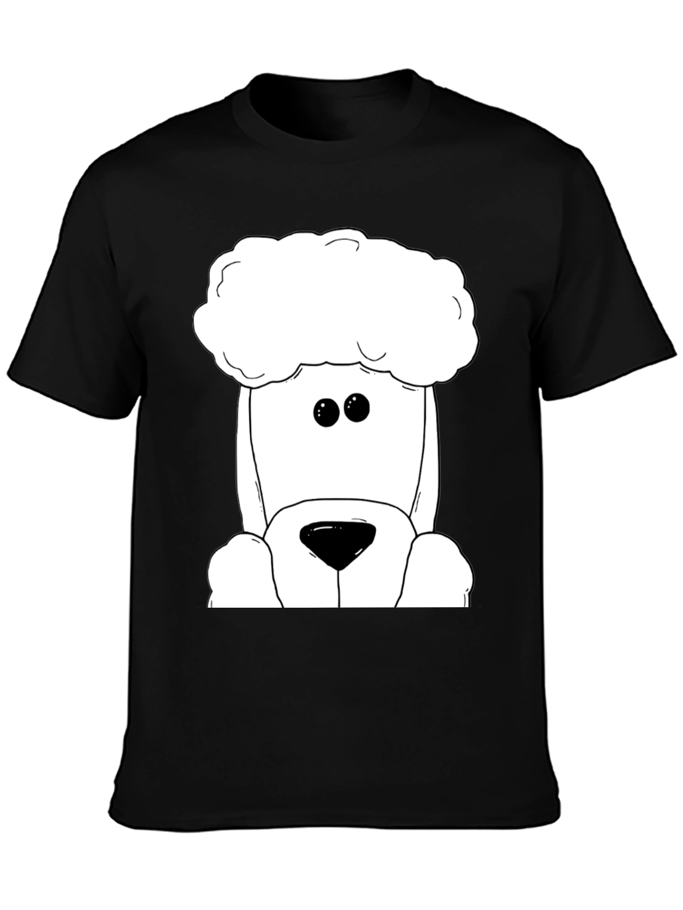 Cartoon Dog Graphic Black T-Shirt