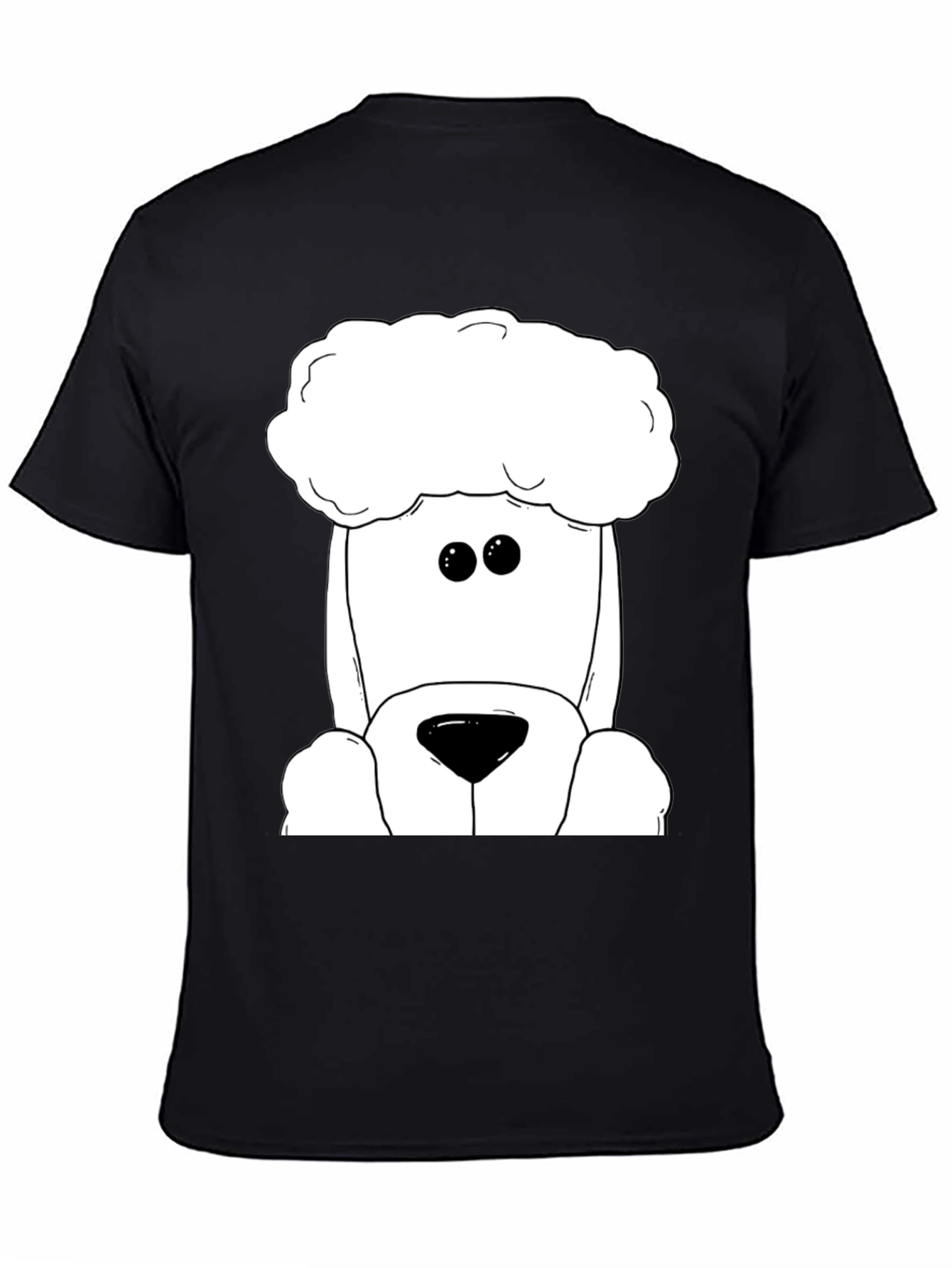 Cartoon Dog Graphic Black T-Shirt
