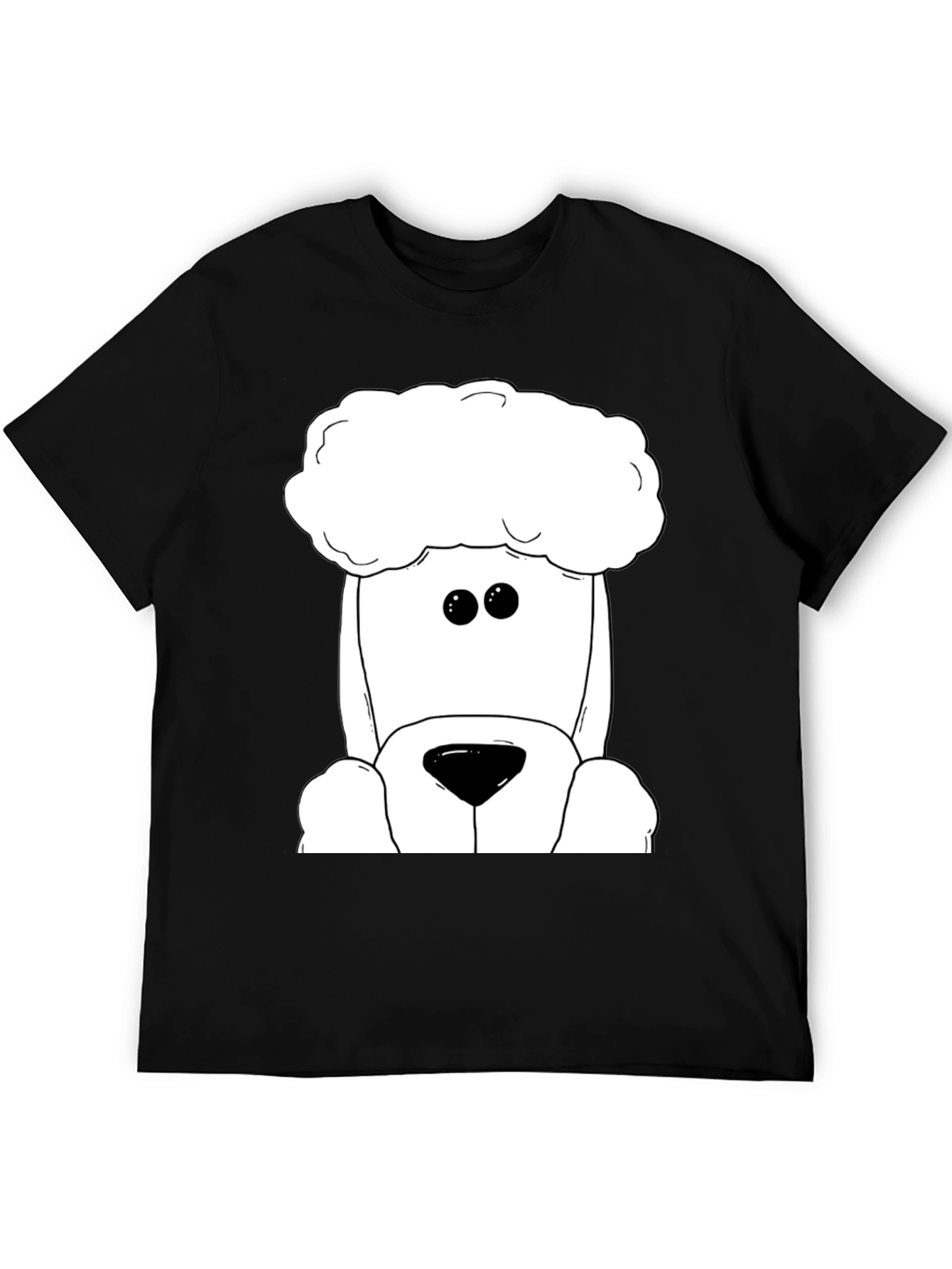 Cartoon Dog Graphic Black T-Shirt