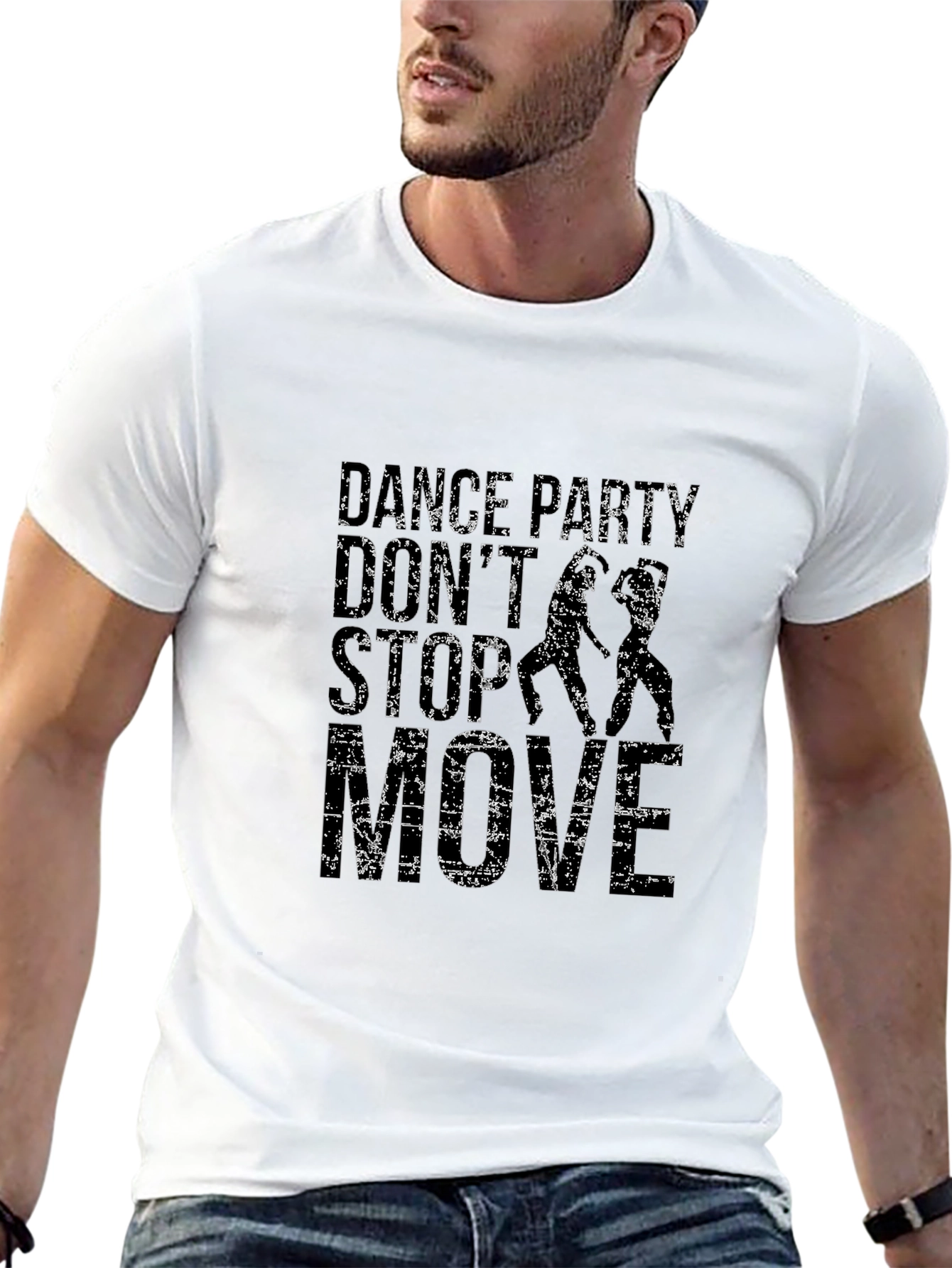 Dance Party Graphic Print Black T-Shirt