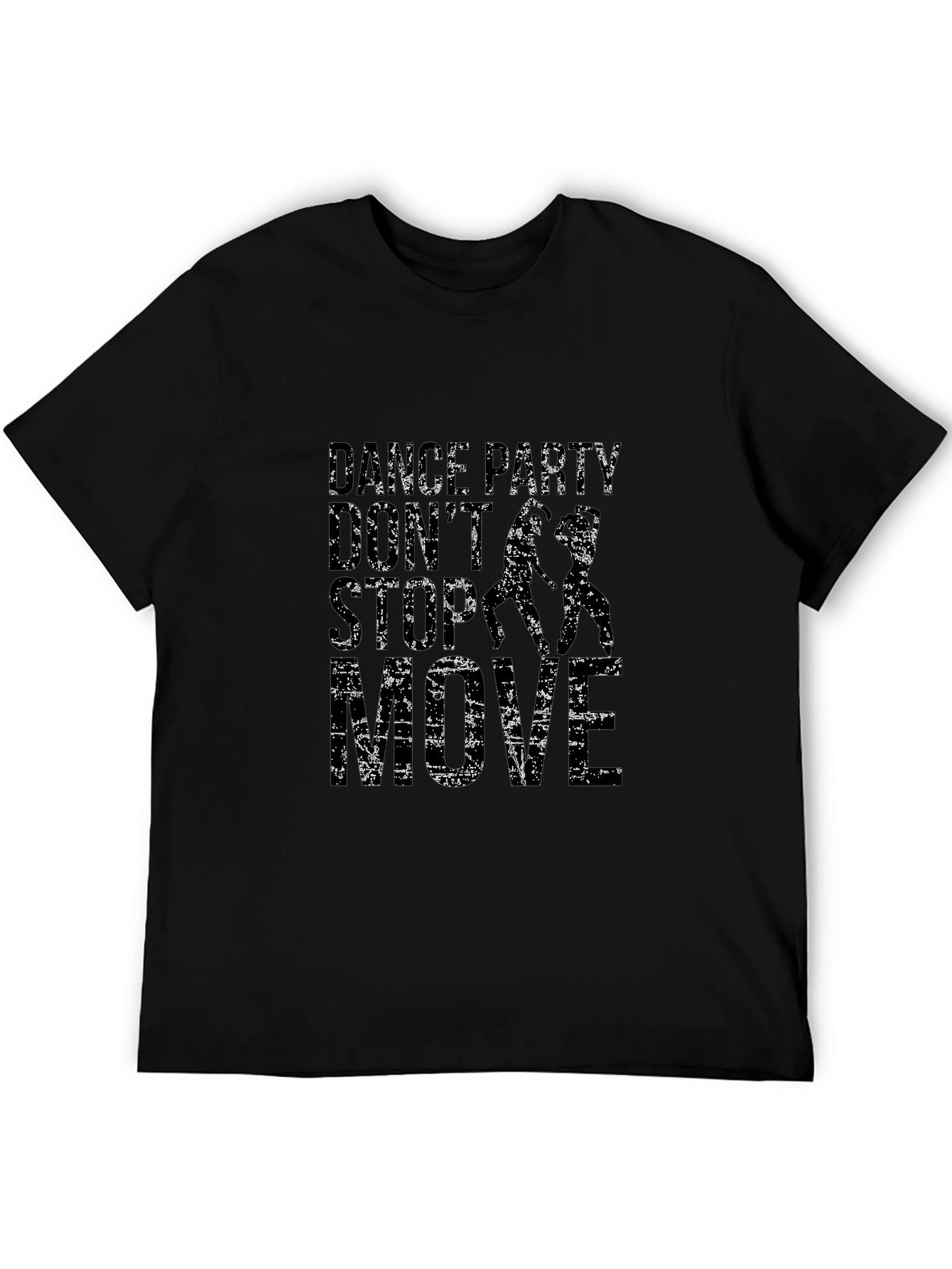 Dance Party Graphic Print Black T-Shirt