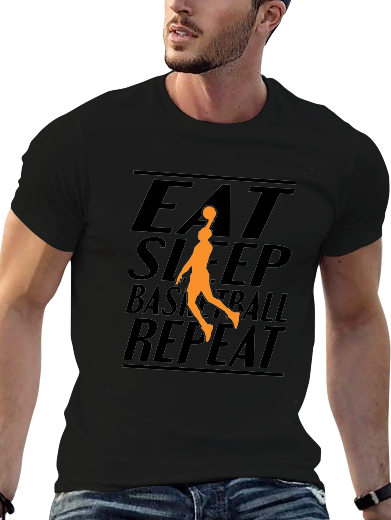 Eat Sleep Basketball Repeat Black T-Shirt