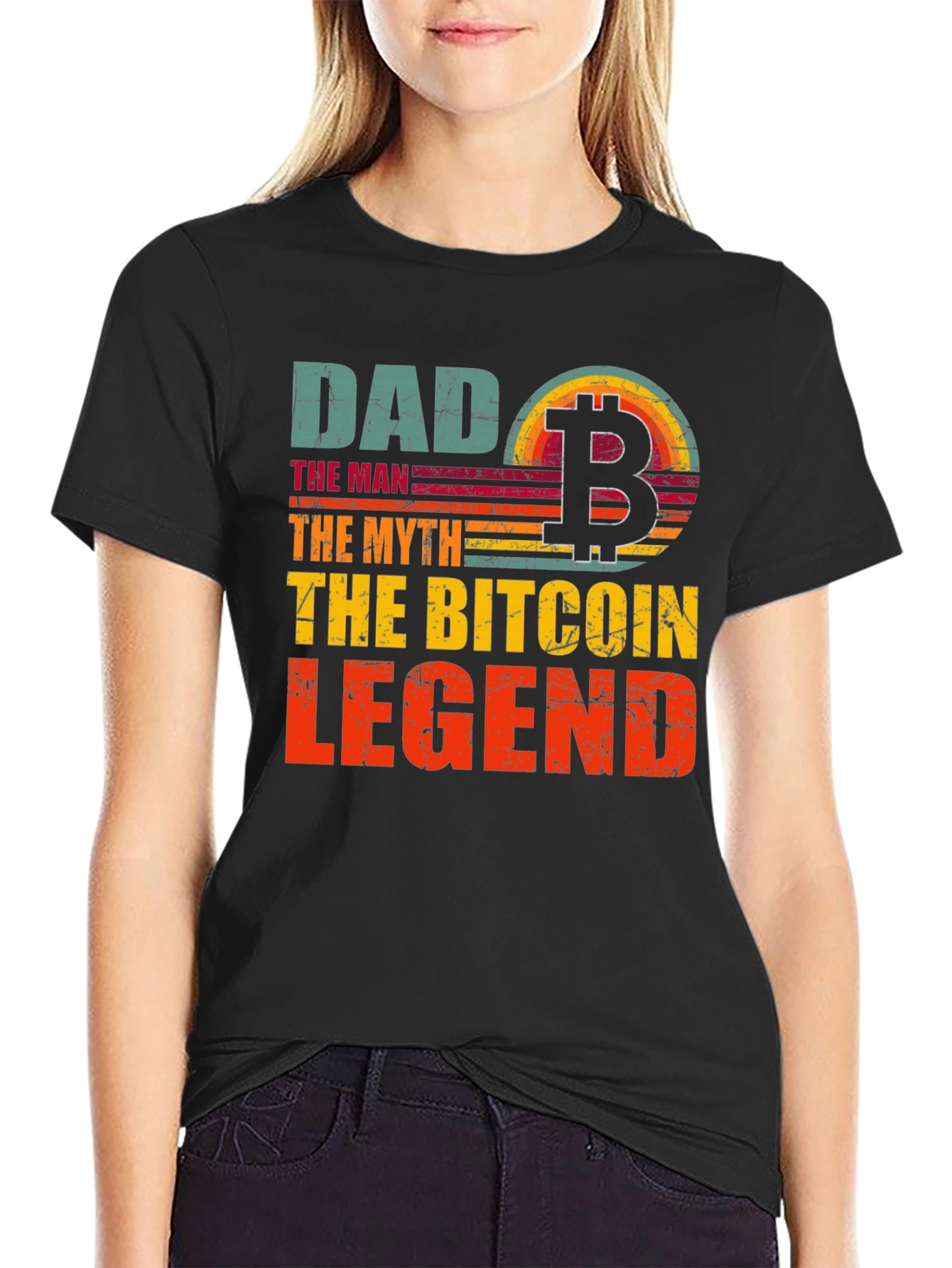 Bitcoin Dad Legend Graphic T-Shirt