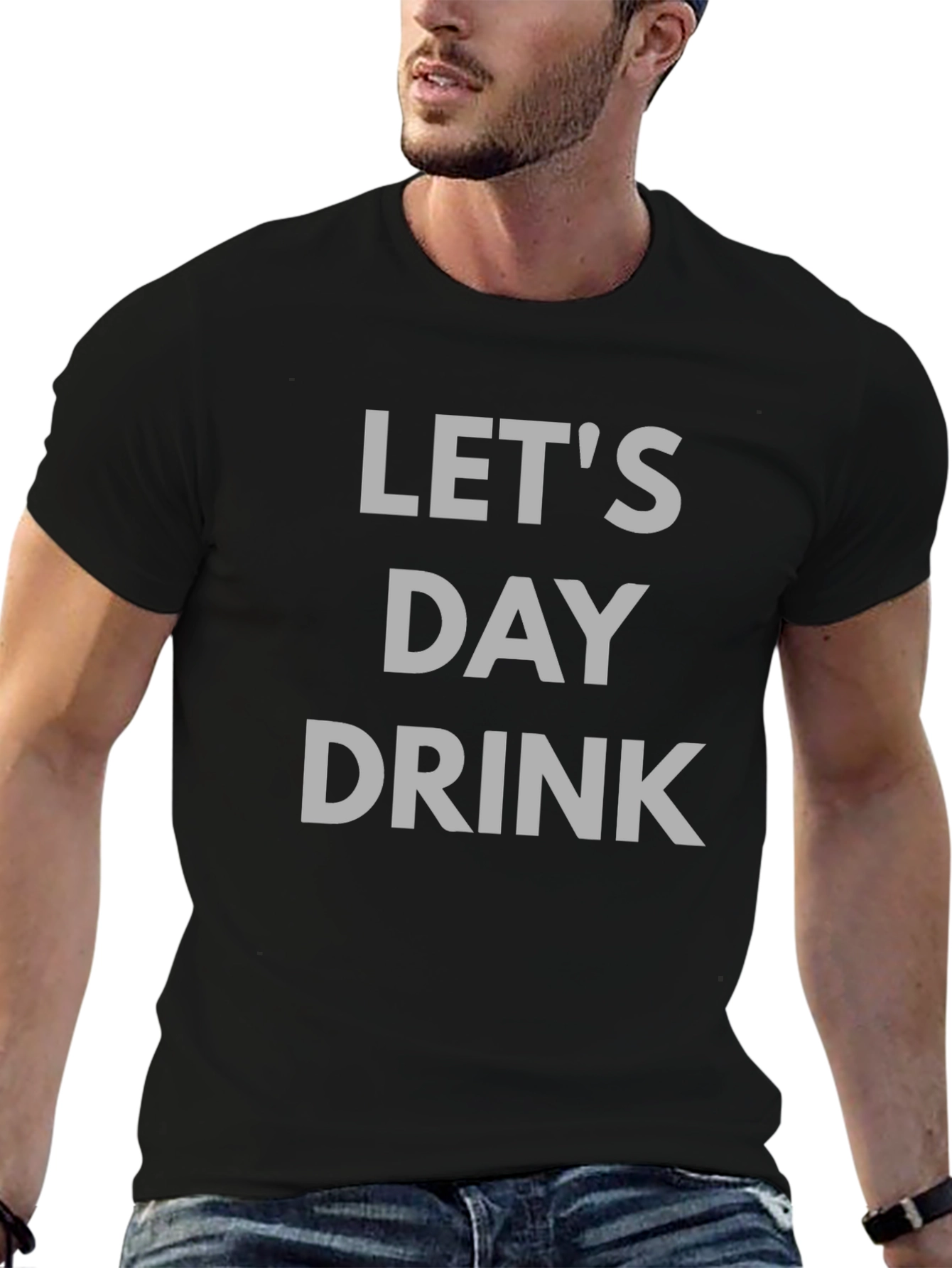 Lets Day Drink Graphic Tee - Black Cotton T-Shirt