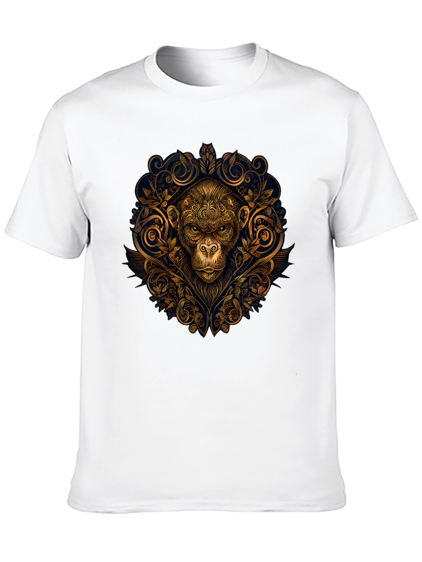 Ornate Monkey Graphic Black T-Shirt
