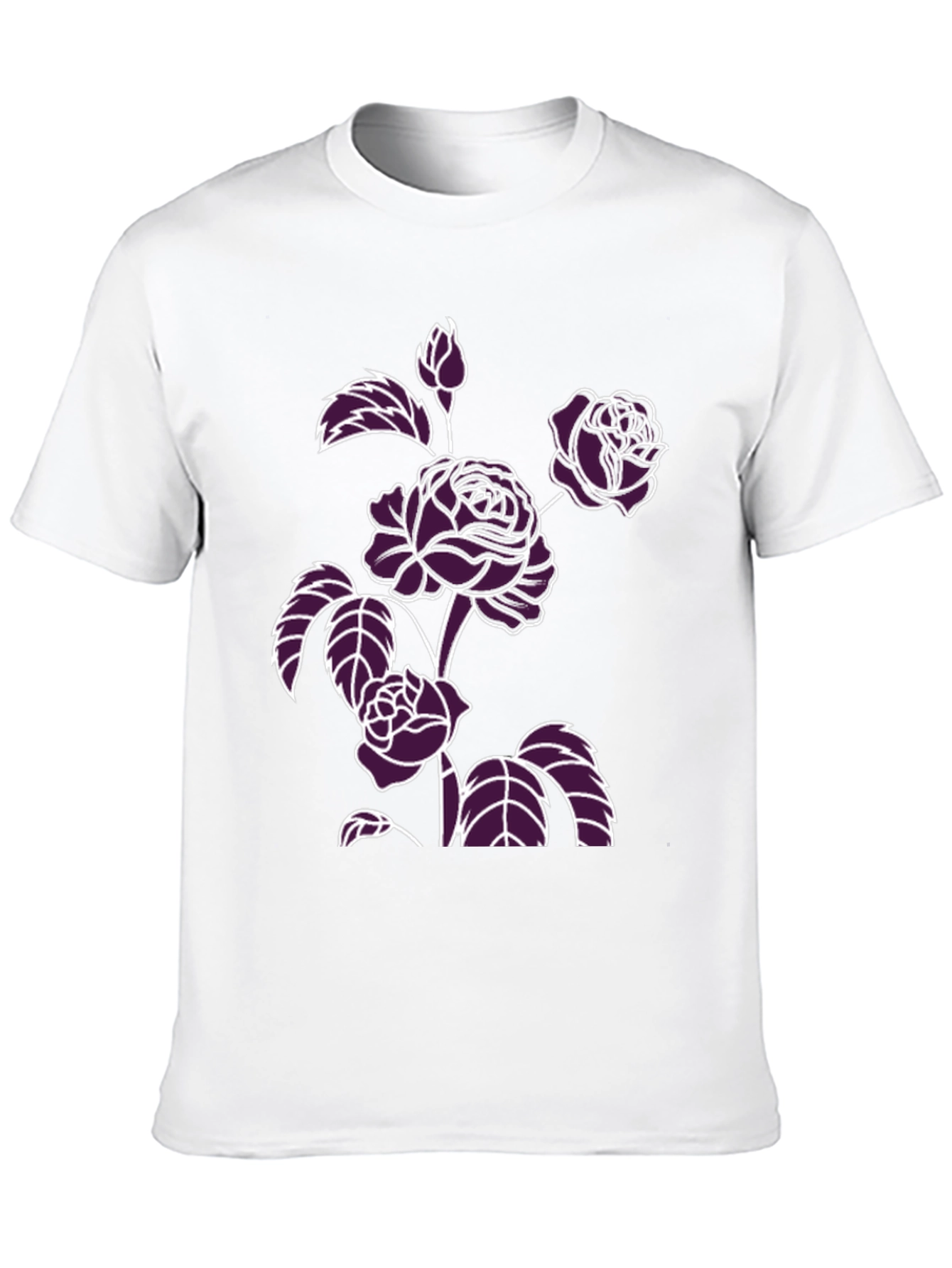 Floral Print T-Shirt - Bold Rose Design