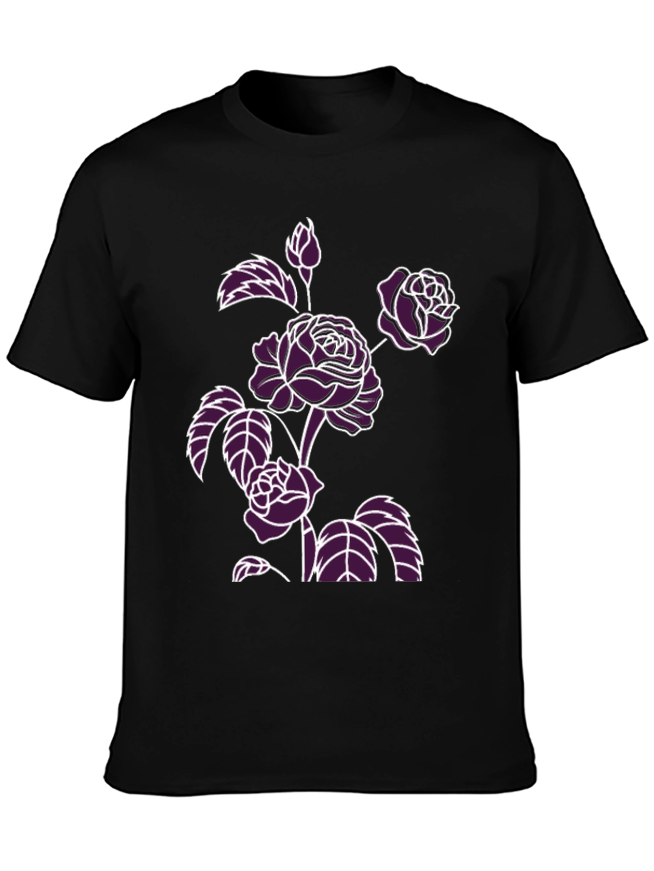 Floral Print T-Shirt - Bold Rose Design