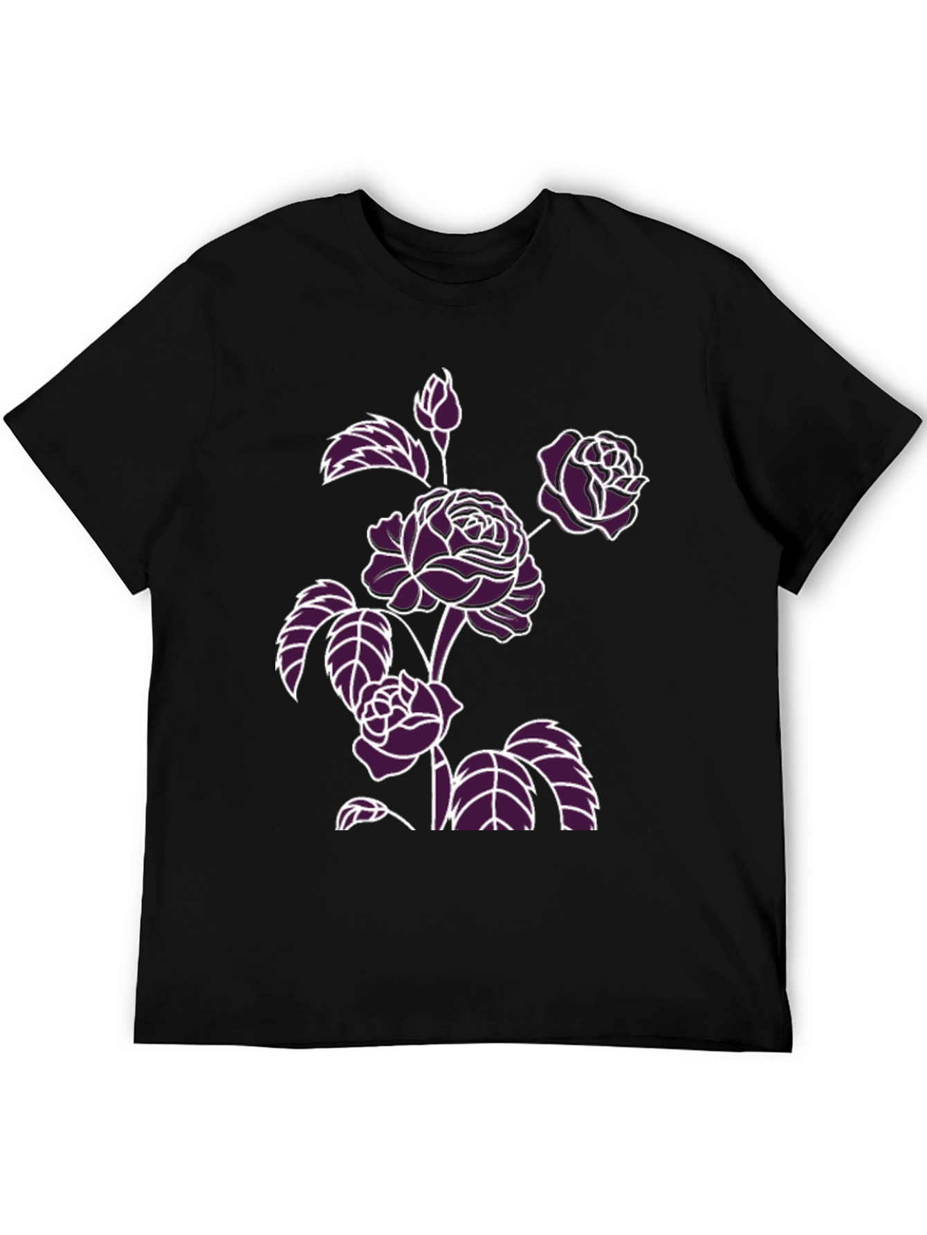 Floral Print T-Shirt - Bold Rose Design