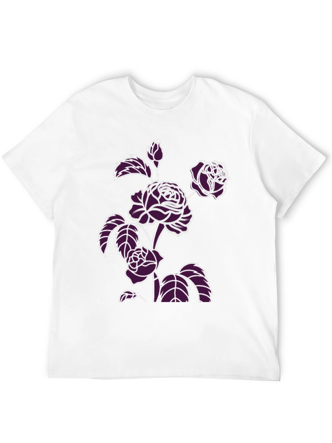 Floral Print T-Shirt - Bold Rose Design