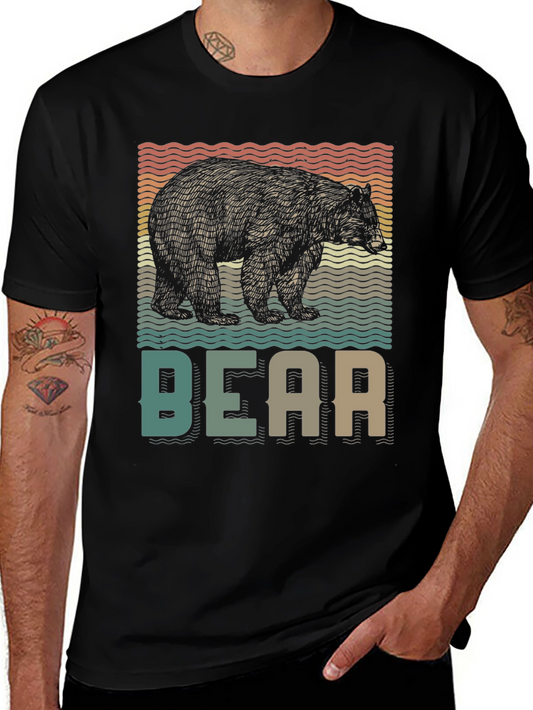 Retro Bear Graphic T-Shirt - Nature Lover Tee