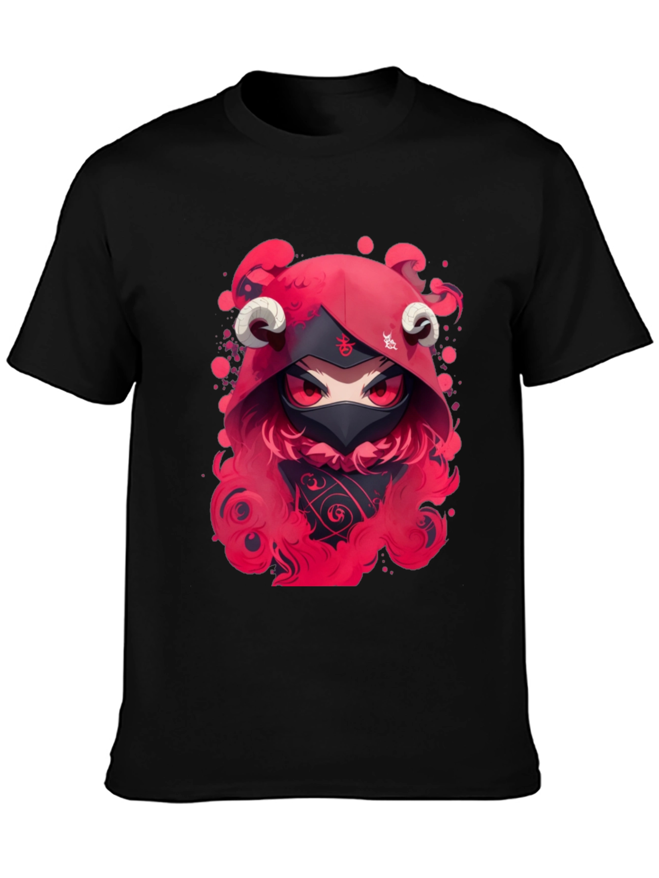 Red Devil Anime Graphic Black T-Shirt