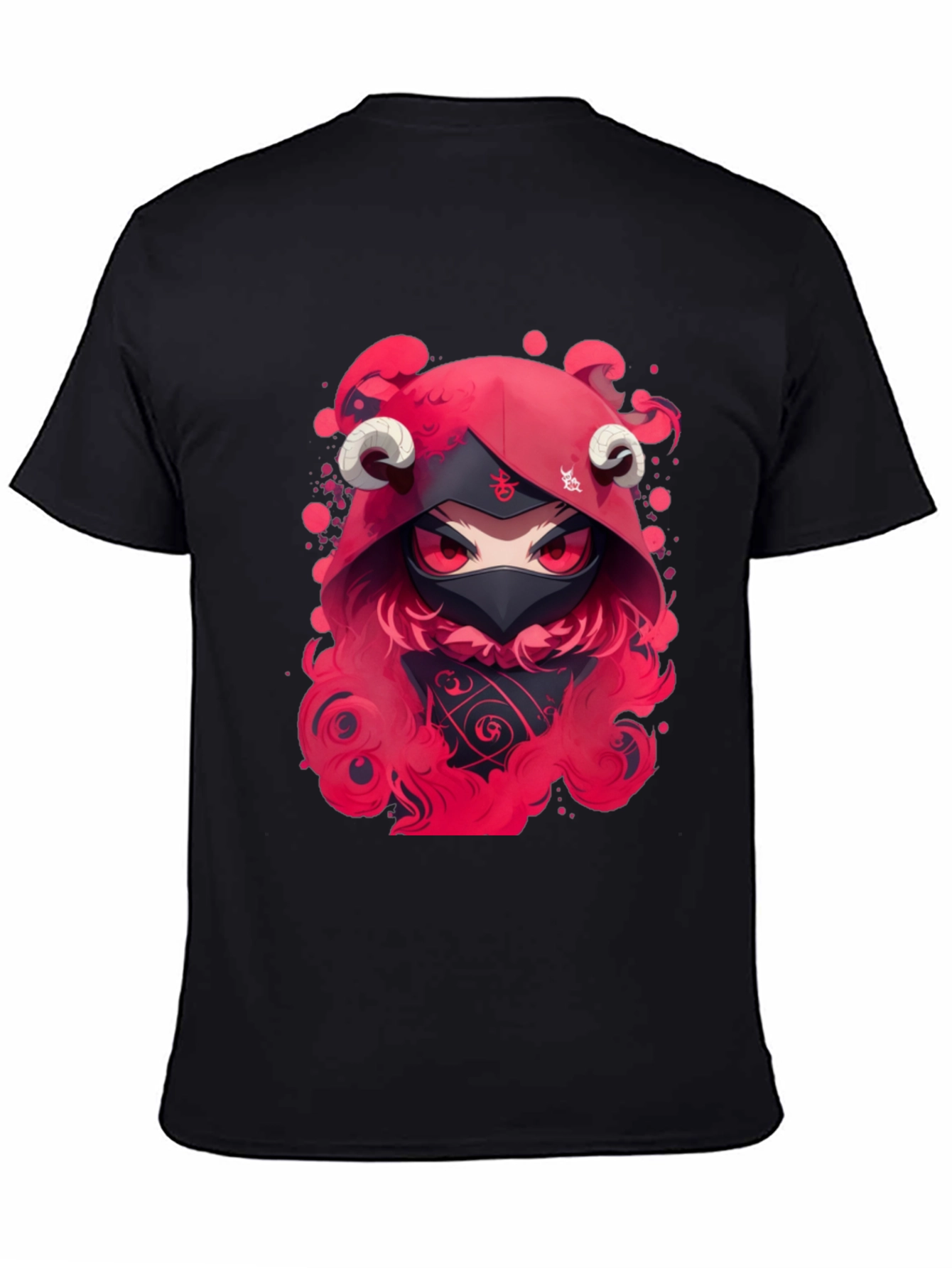 Red Devil Anime Graphic Black T-Shirt