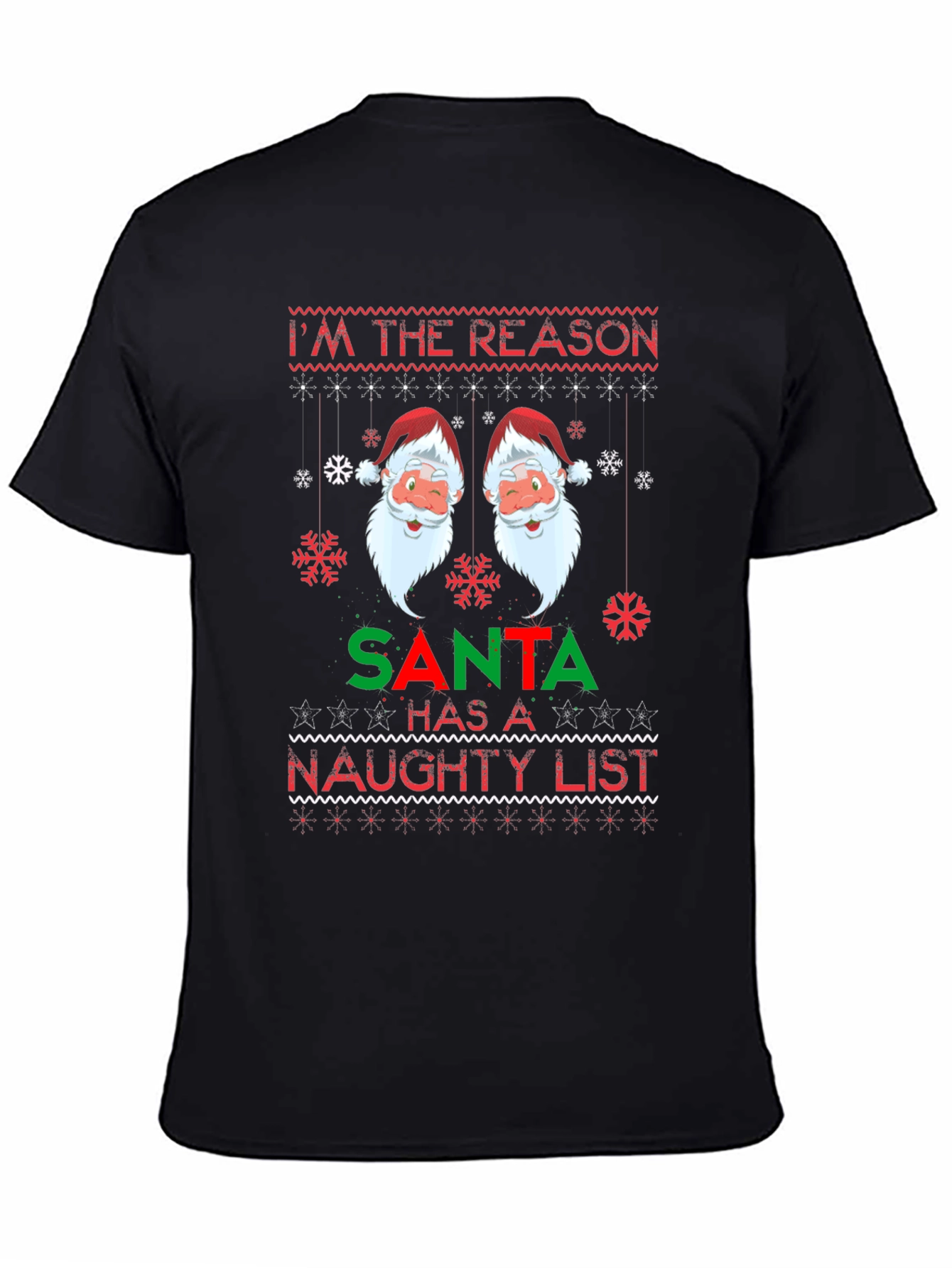Naughty List Santa Christmas T-Shirt