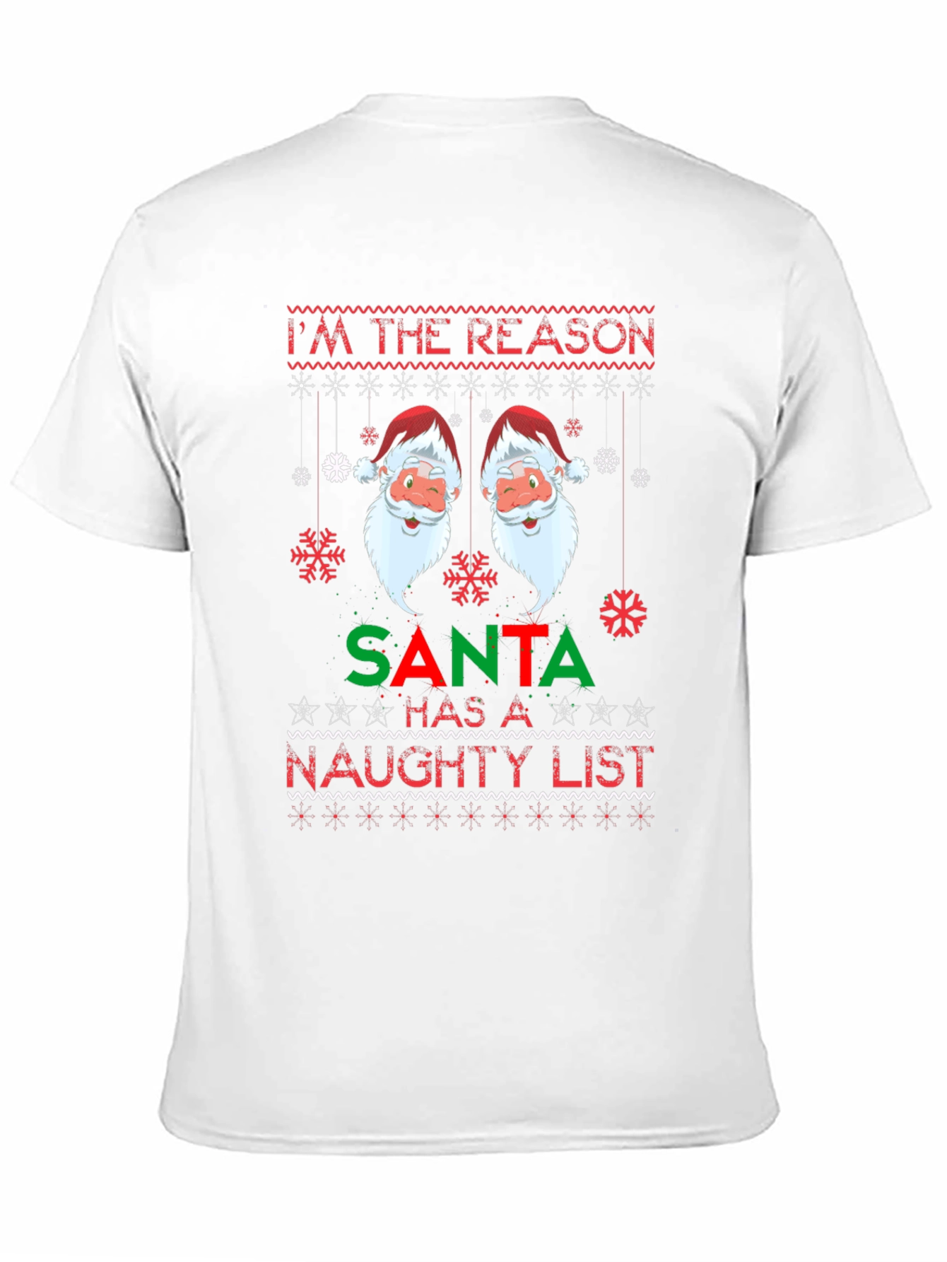 Naughty List Santa Christmas T-Shirt