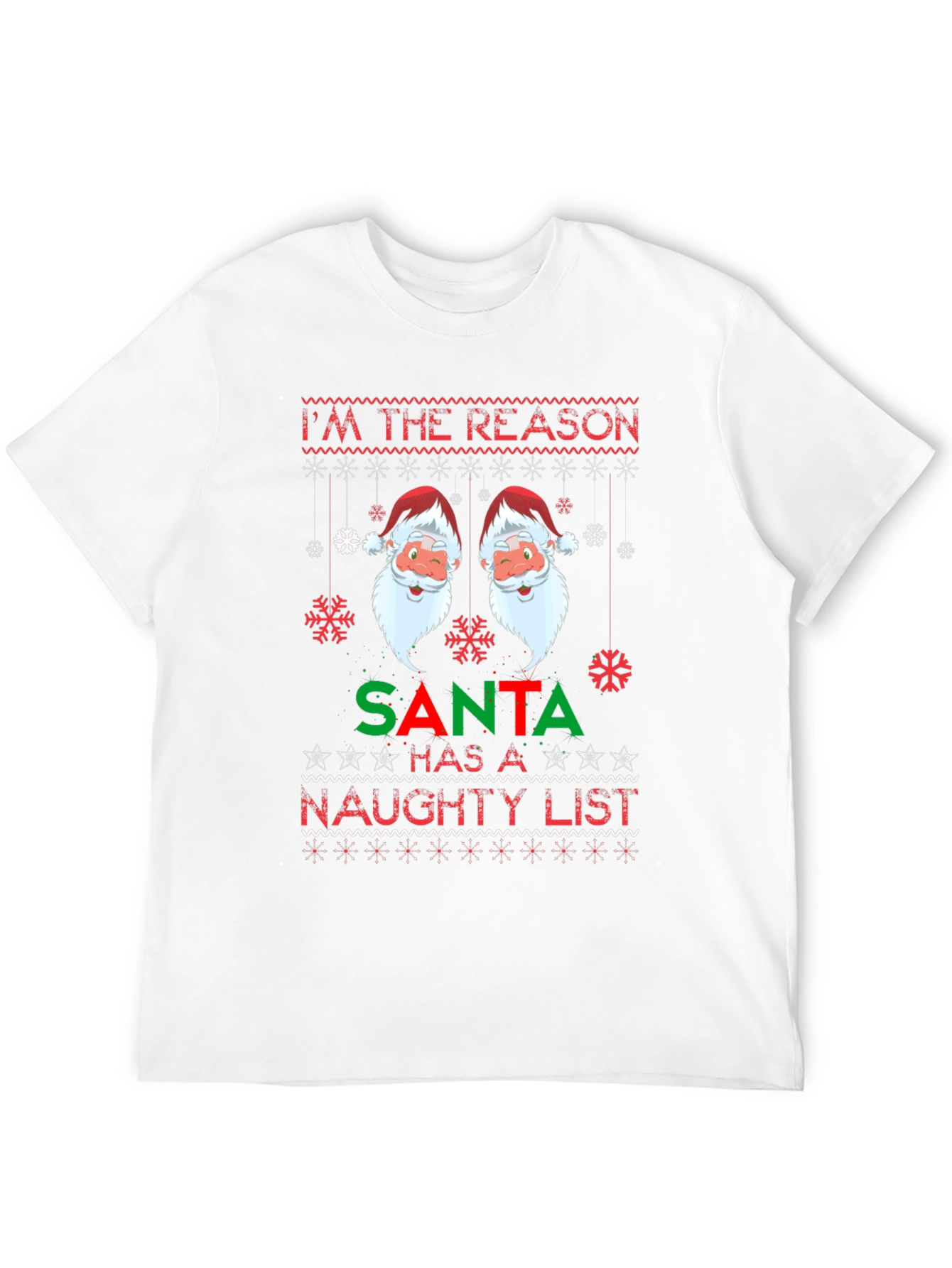 Naughty List Santa Christmas T-Shirt
