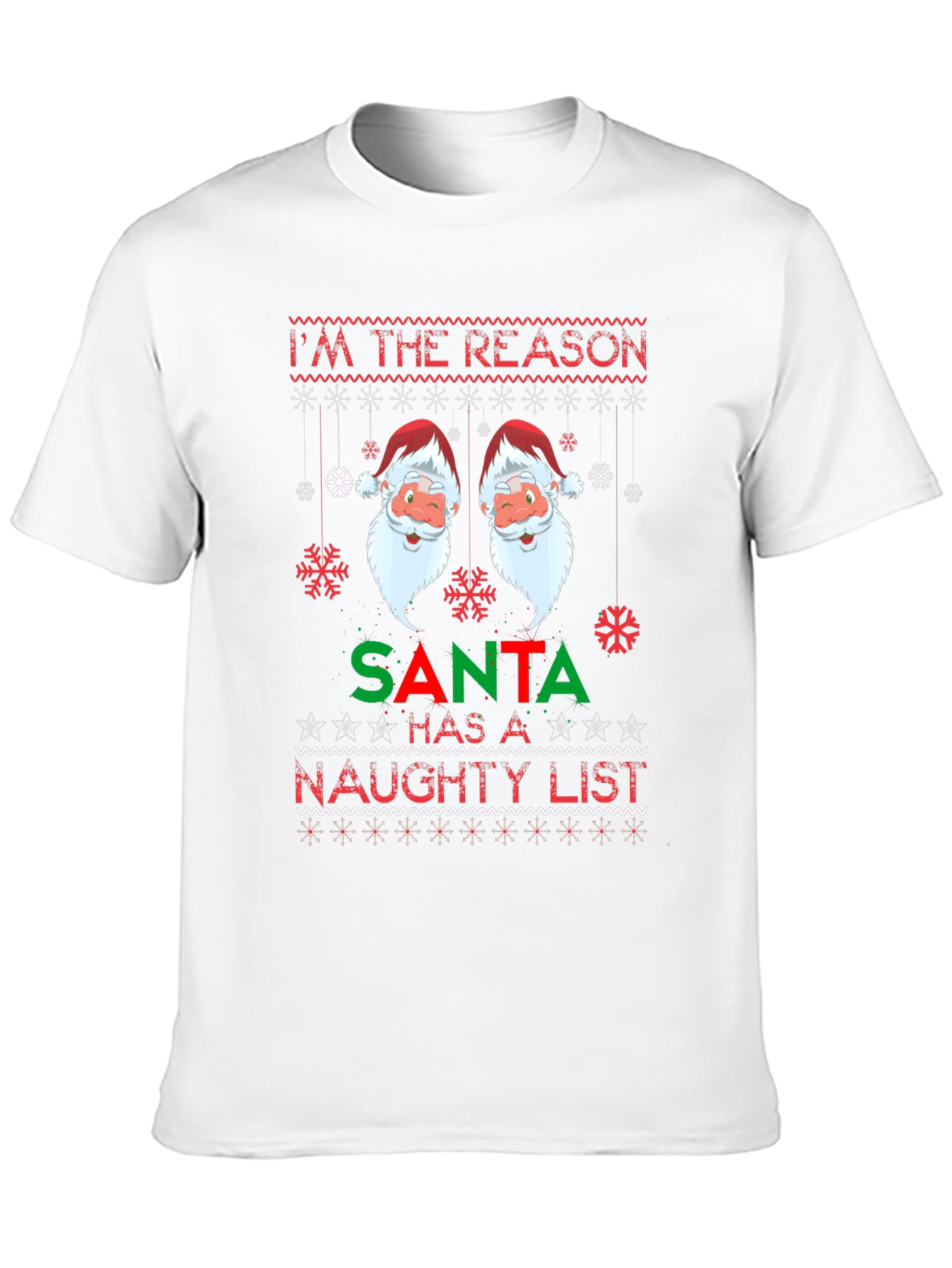 Naughty List Santa Christmas T-Shirt