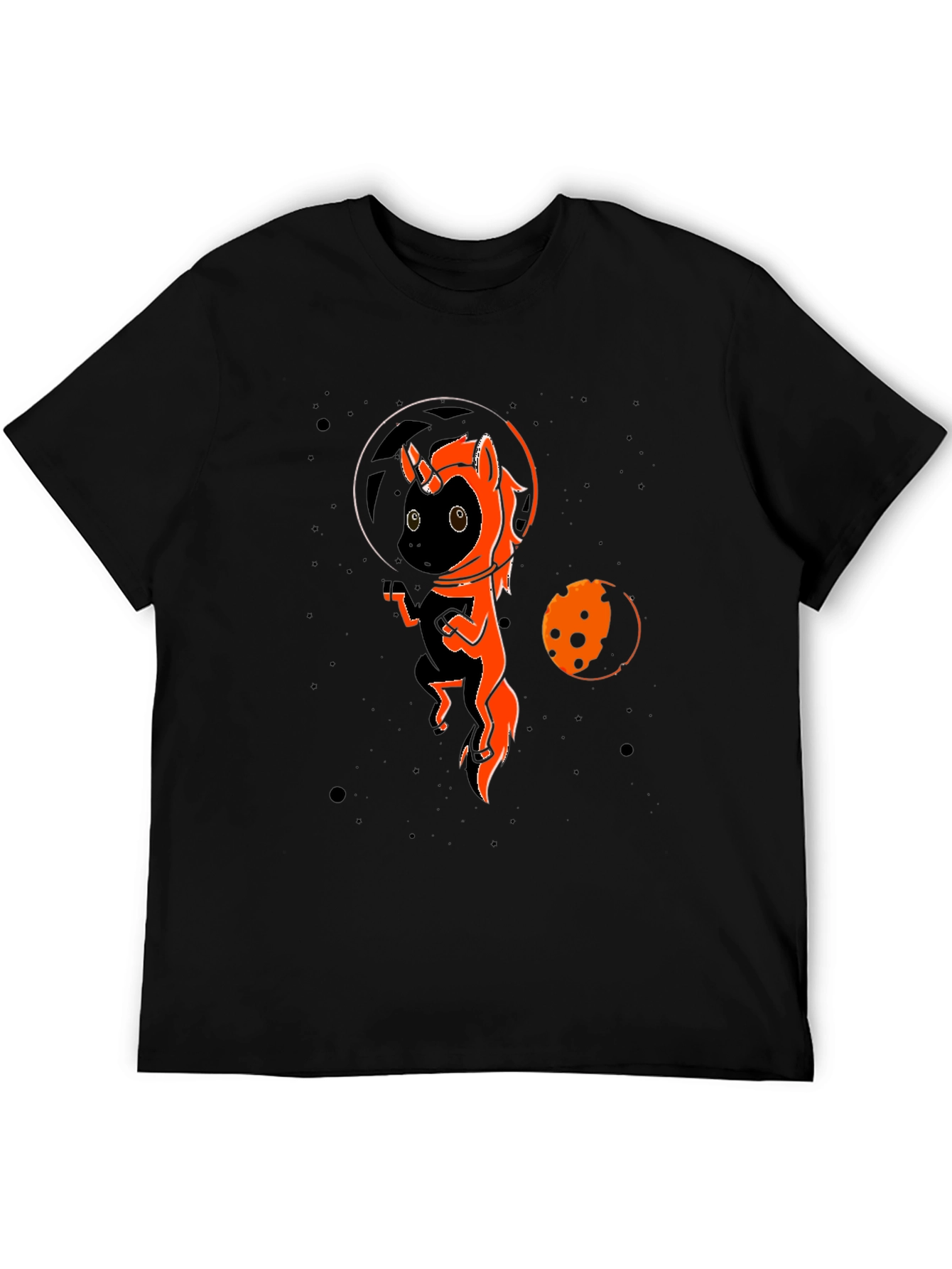 Space Unicorn Black T-Shirt