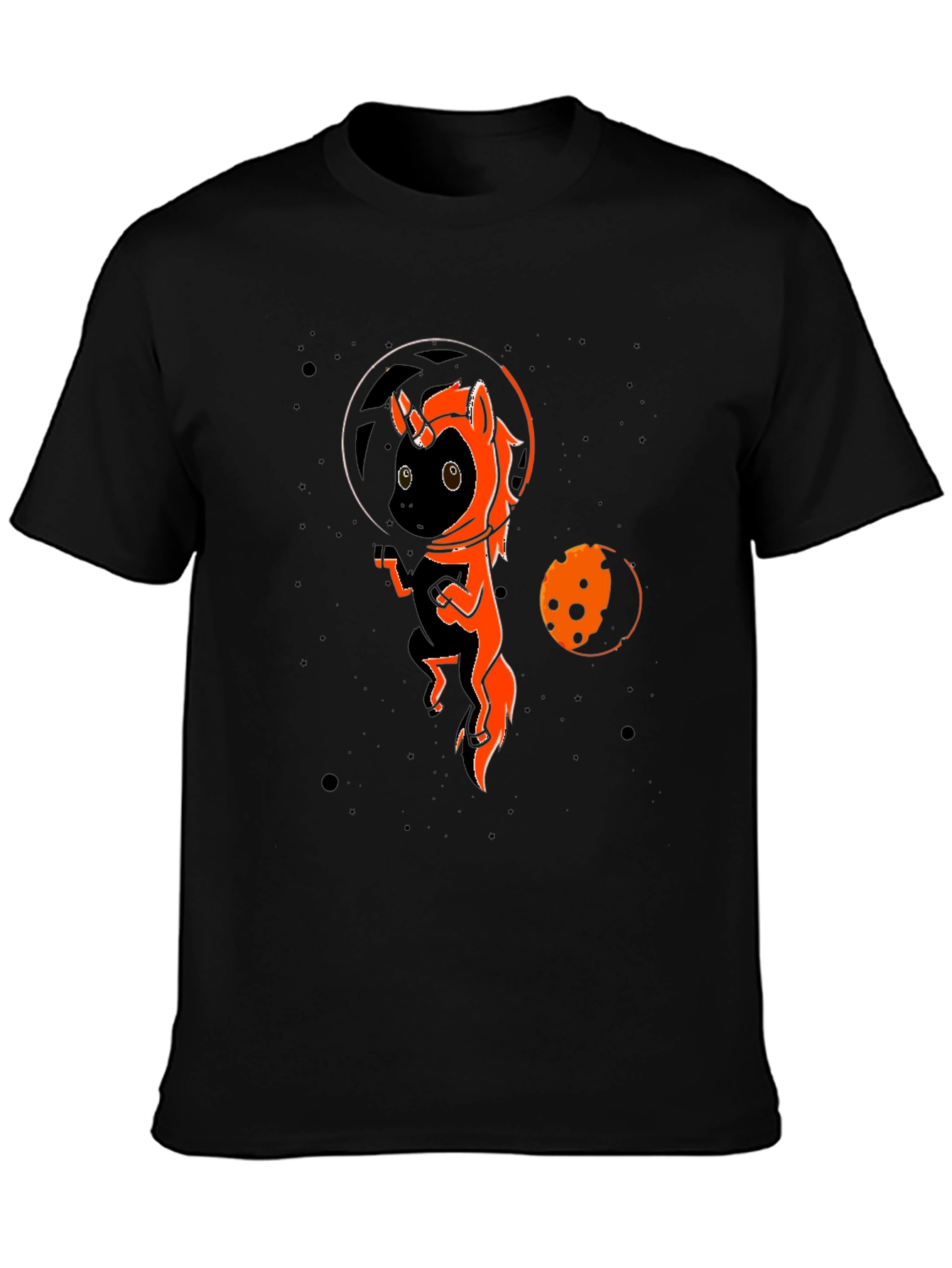Space Unicorn Black T-Shirt