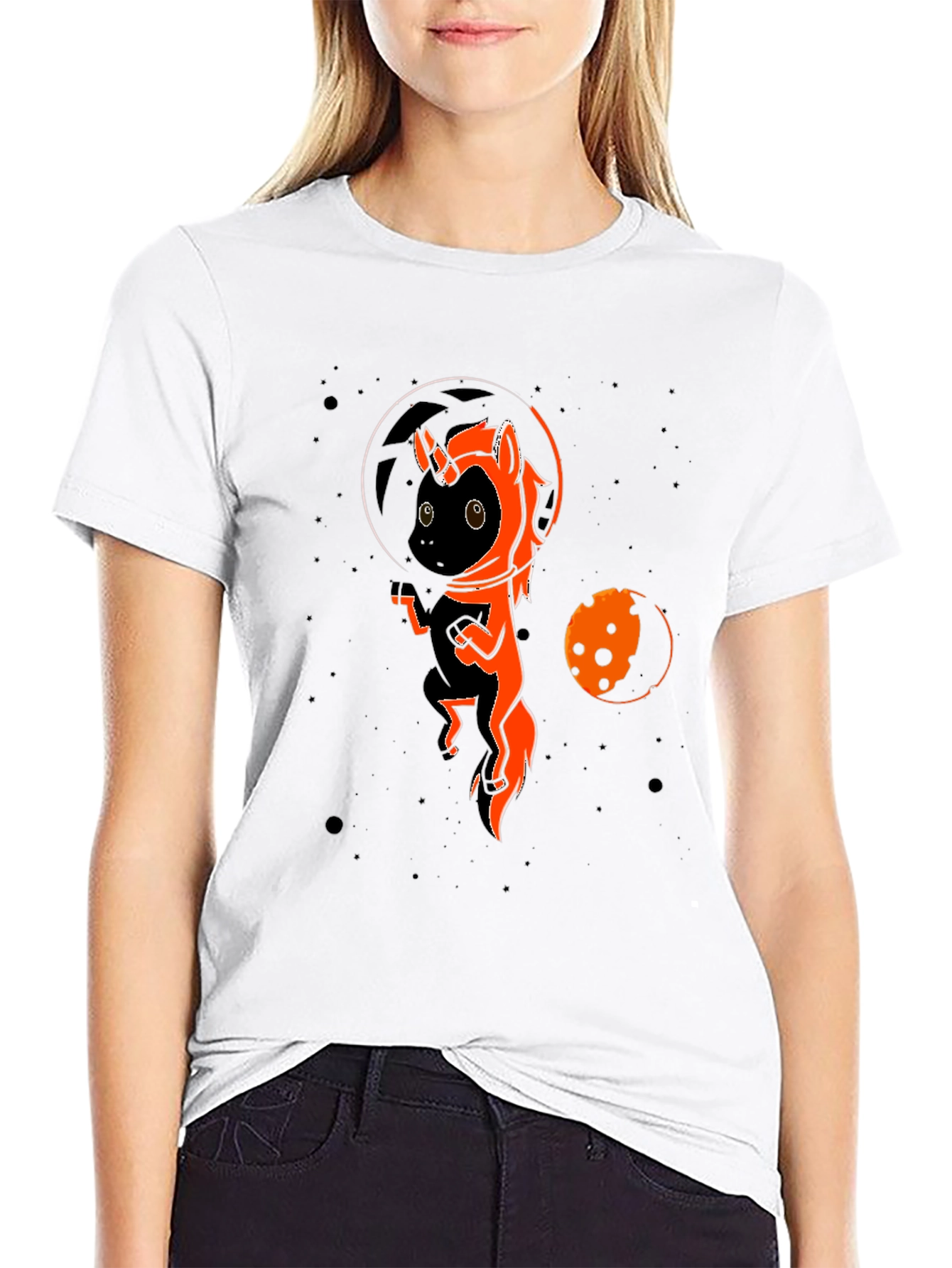 Space Unicorn Black T-Shirt