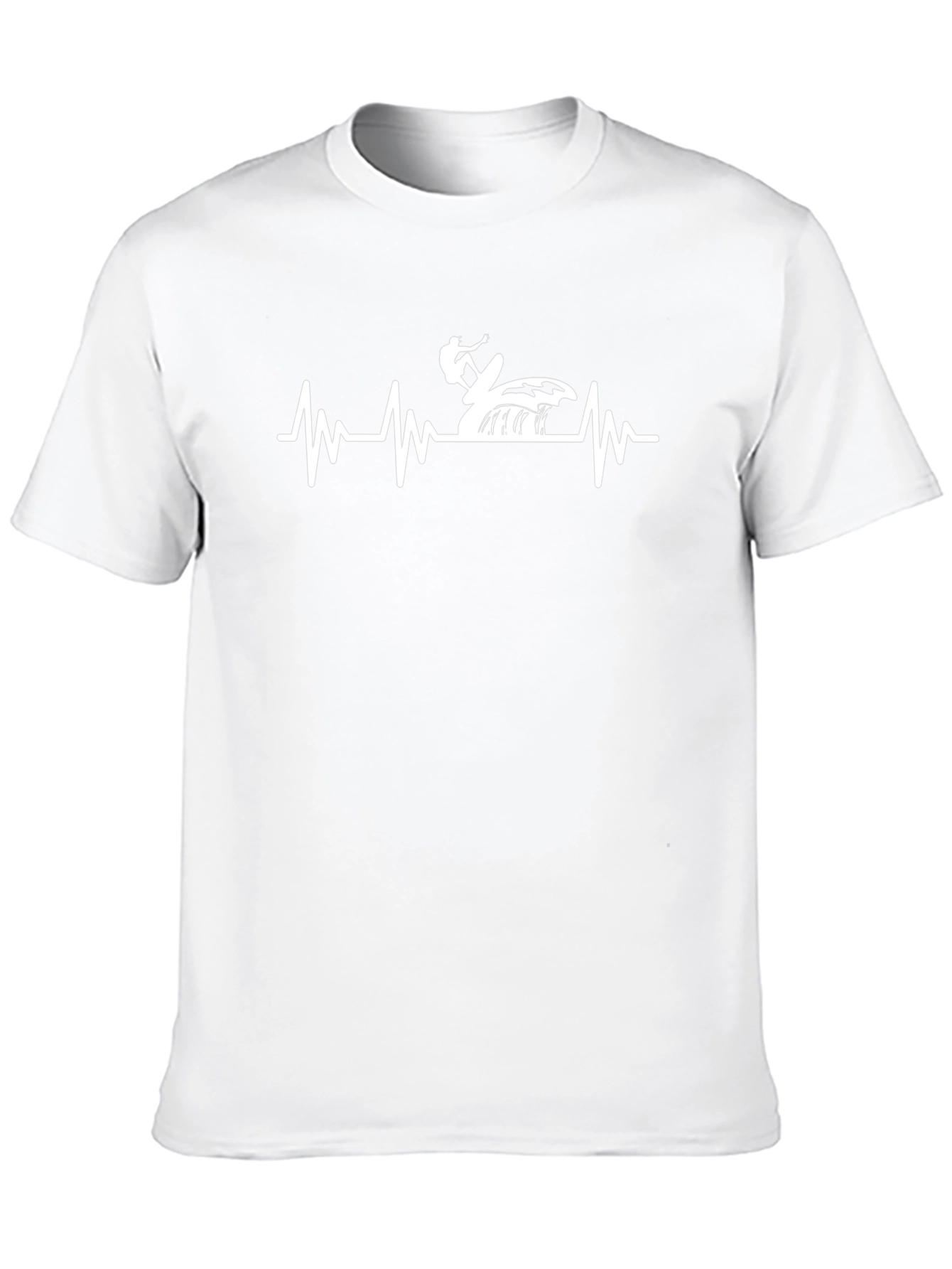 Surfing Heartbeat T-Shirt - Black