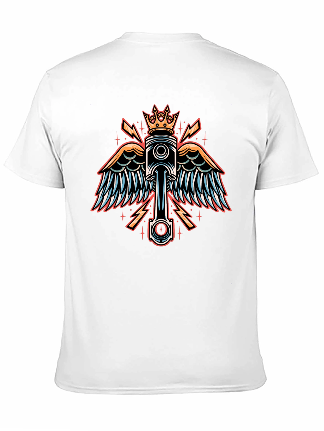 Winged Piston Crown Graphic Tee - Black