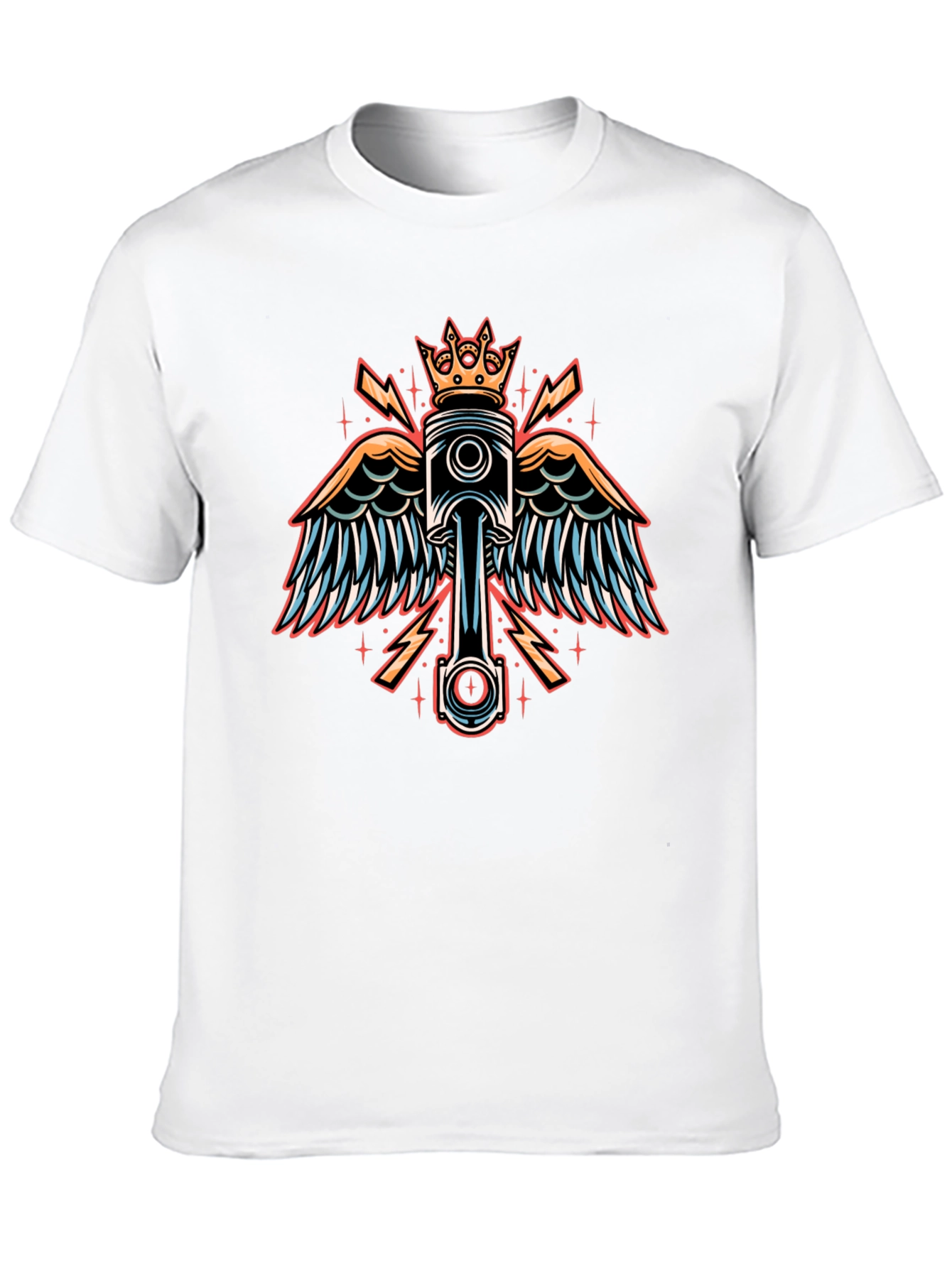 Winged Piston Crown Graphic Tee - Black