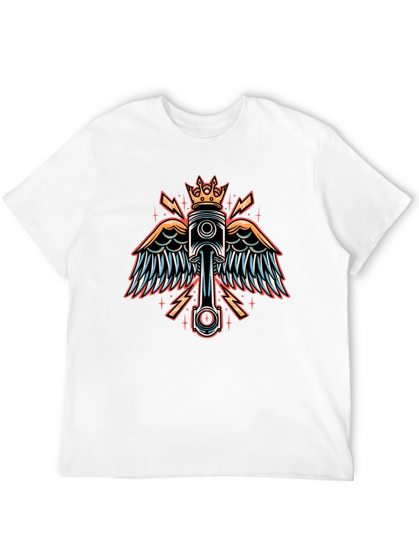 Winged Piston Crown Graphic Tee - Black