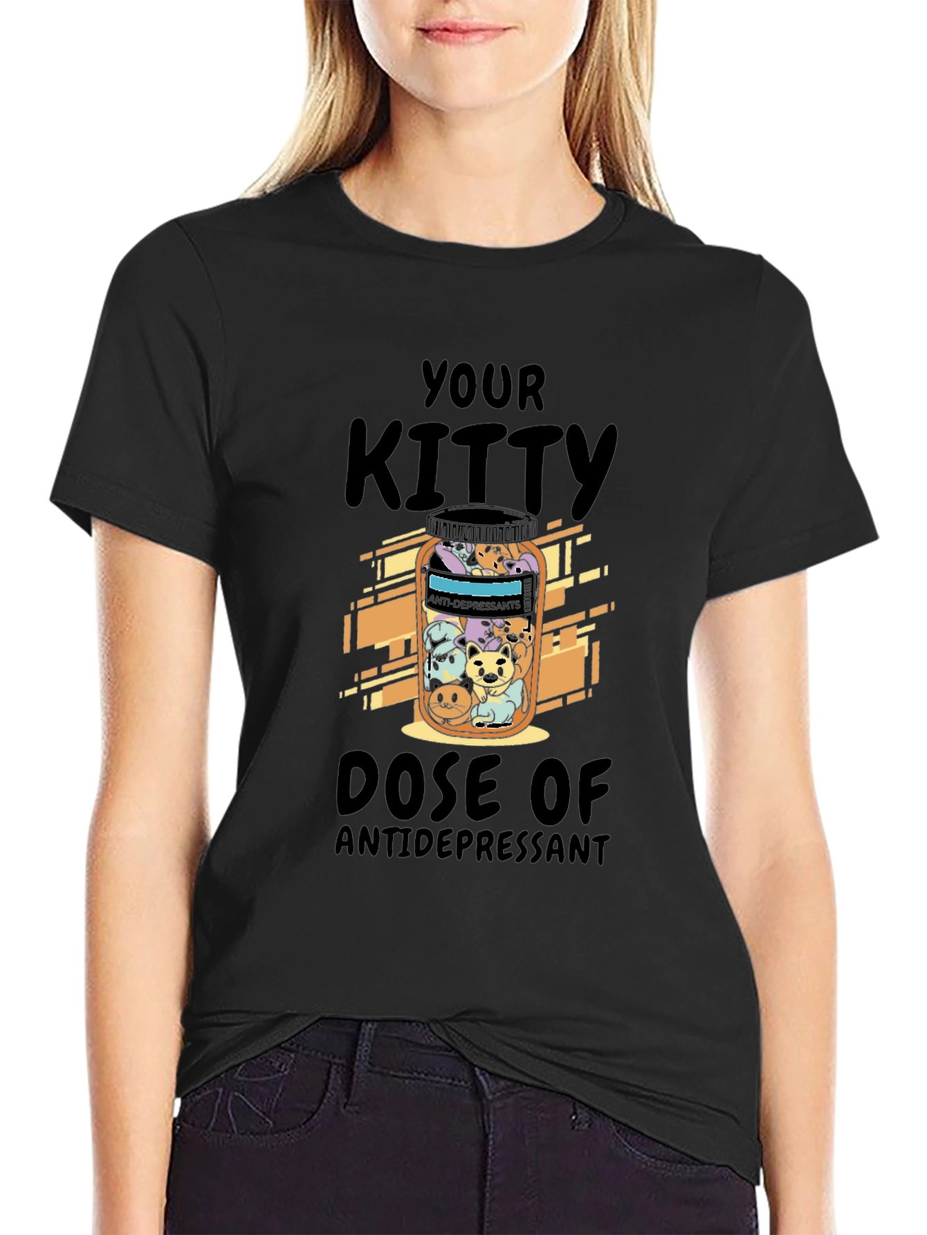 Kitty Dose Antidepressant T-Shirt - Cute Cat Lover Tee