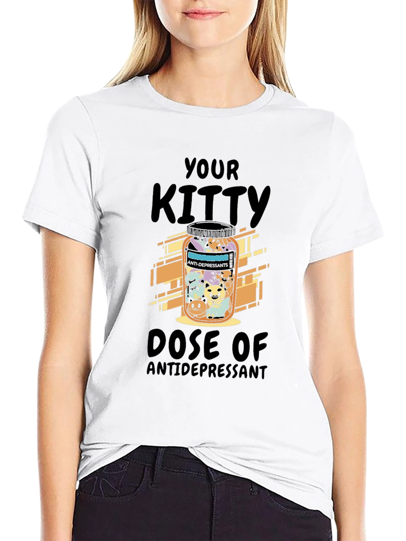 Kitty Dose Antidepressant T-Shirt - Cute Cat Lover Tee