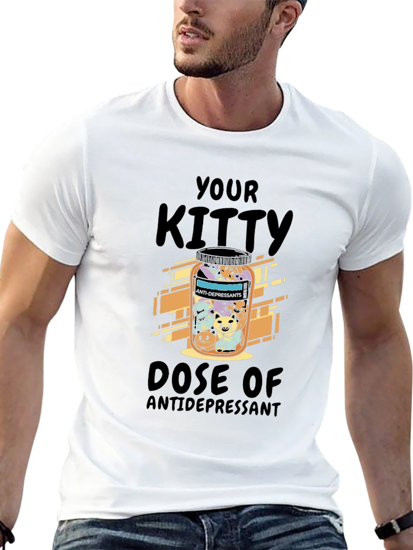 Kitty Dose Antidepressant T-Shirt - Cute Cat Lover Tee