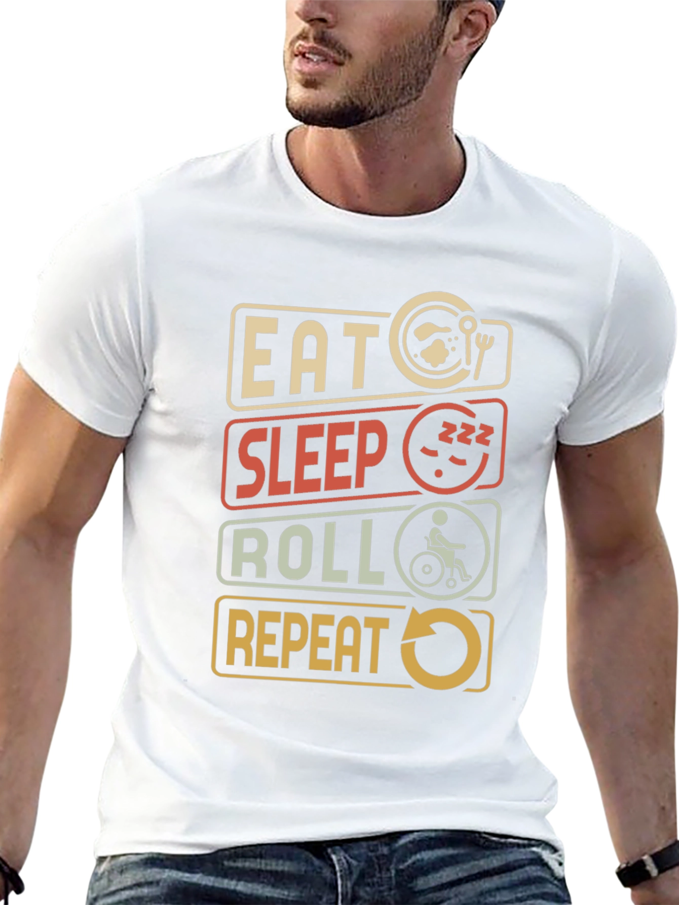Eat Sleep Roll Repeat Graphic T-Shirt