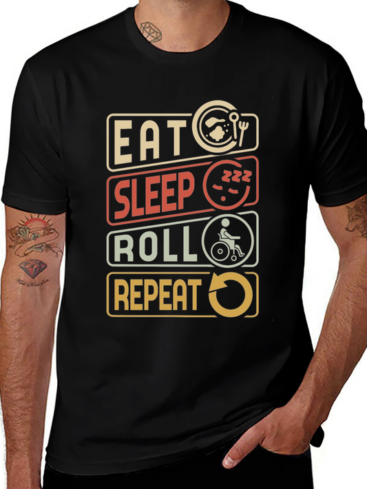 Eat Sleep Roll Repeat Graphic T-Shirt