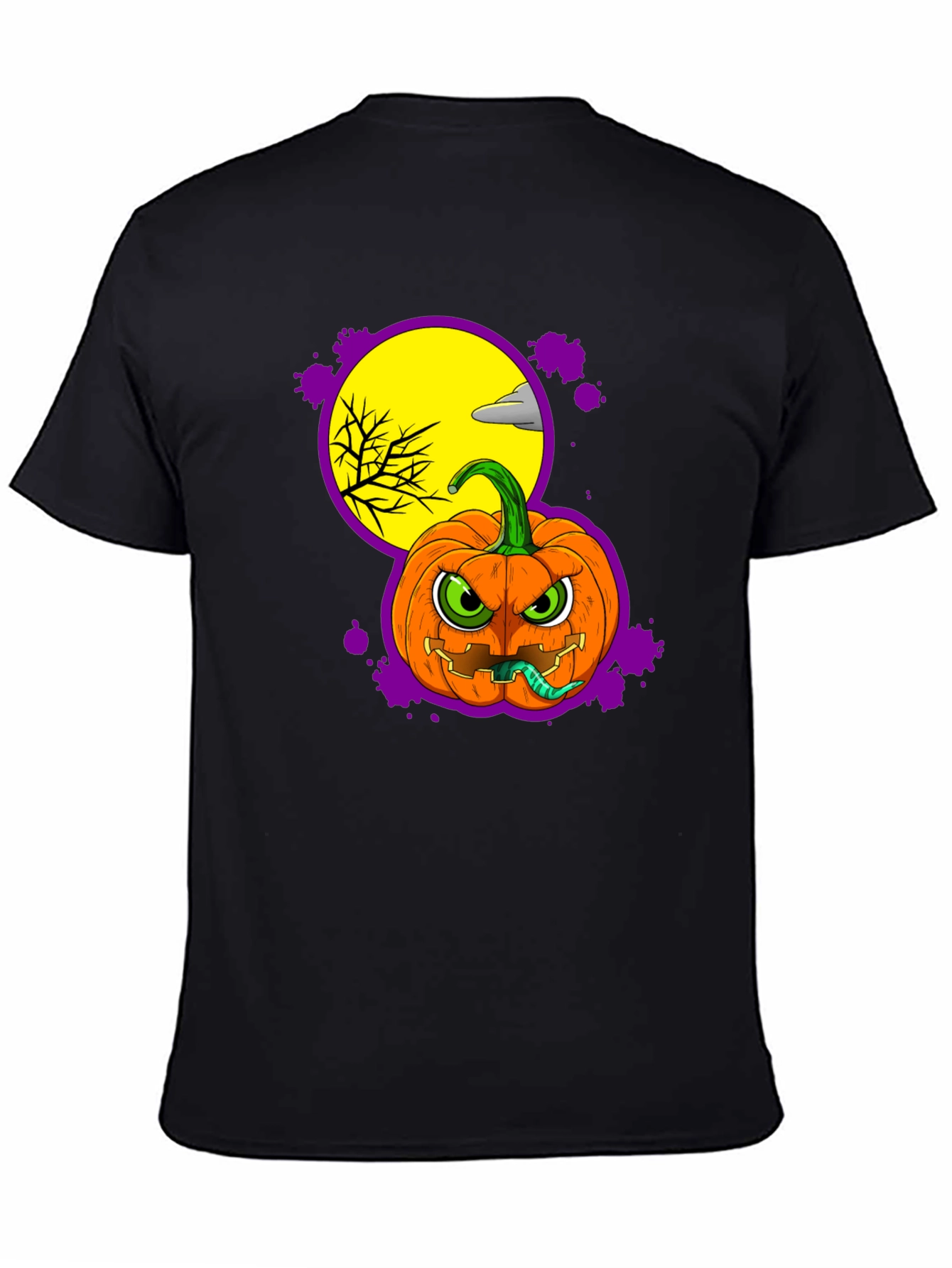 Halloween Pumpkin T-Shirt - Mens Black Graphic Tee