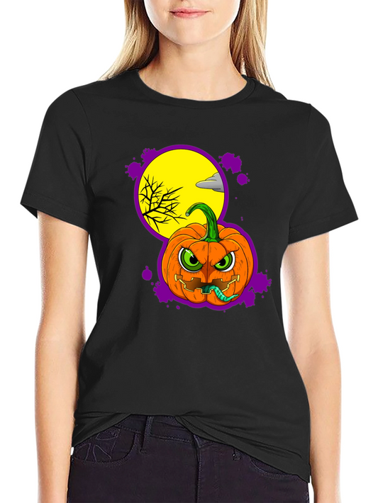 Halloween Pumpkin T-Shirt - Mens Black Graphic Tee